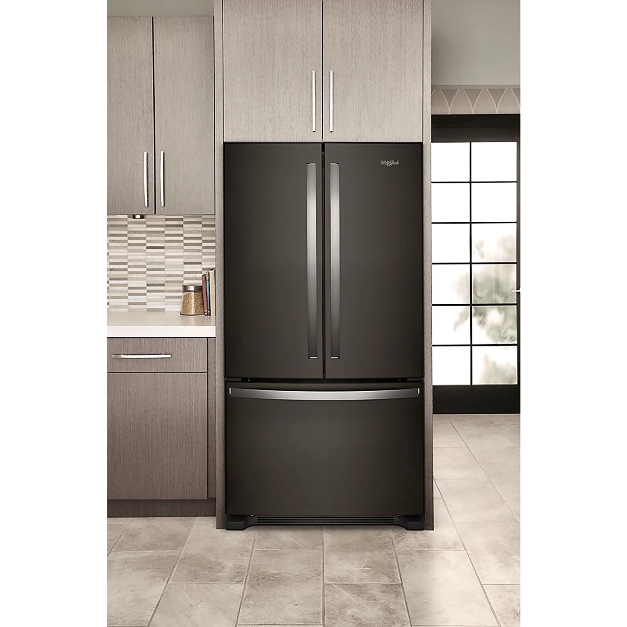 Whirlpool 35.75" 20 Cu. Ft. Black French Door Refrigerator - WRFC2036RB - Image 2