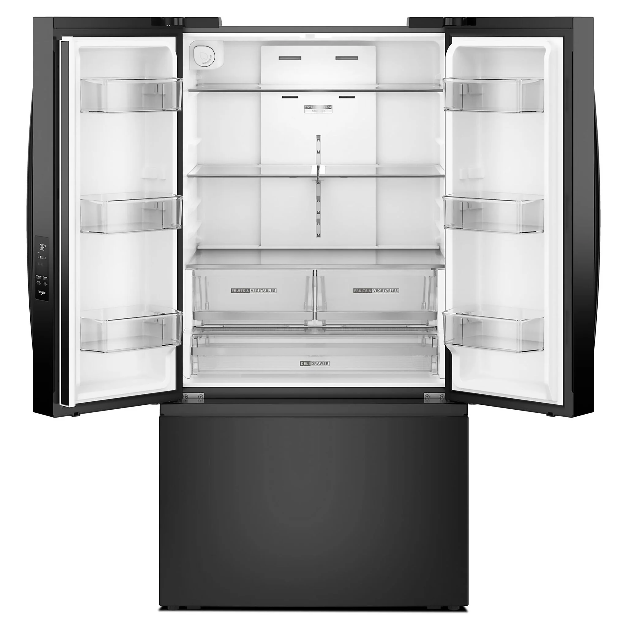 Whirlpool 36" 31 Cu. Ft. Black French Door Refrigerator - WRFF3136SB - Image 2