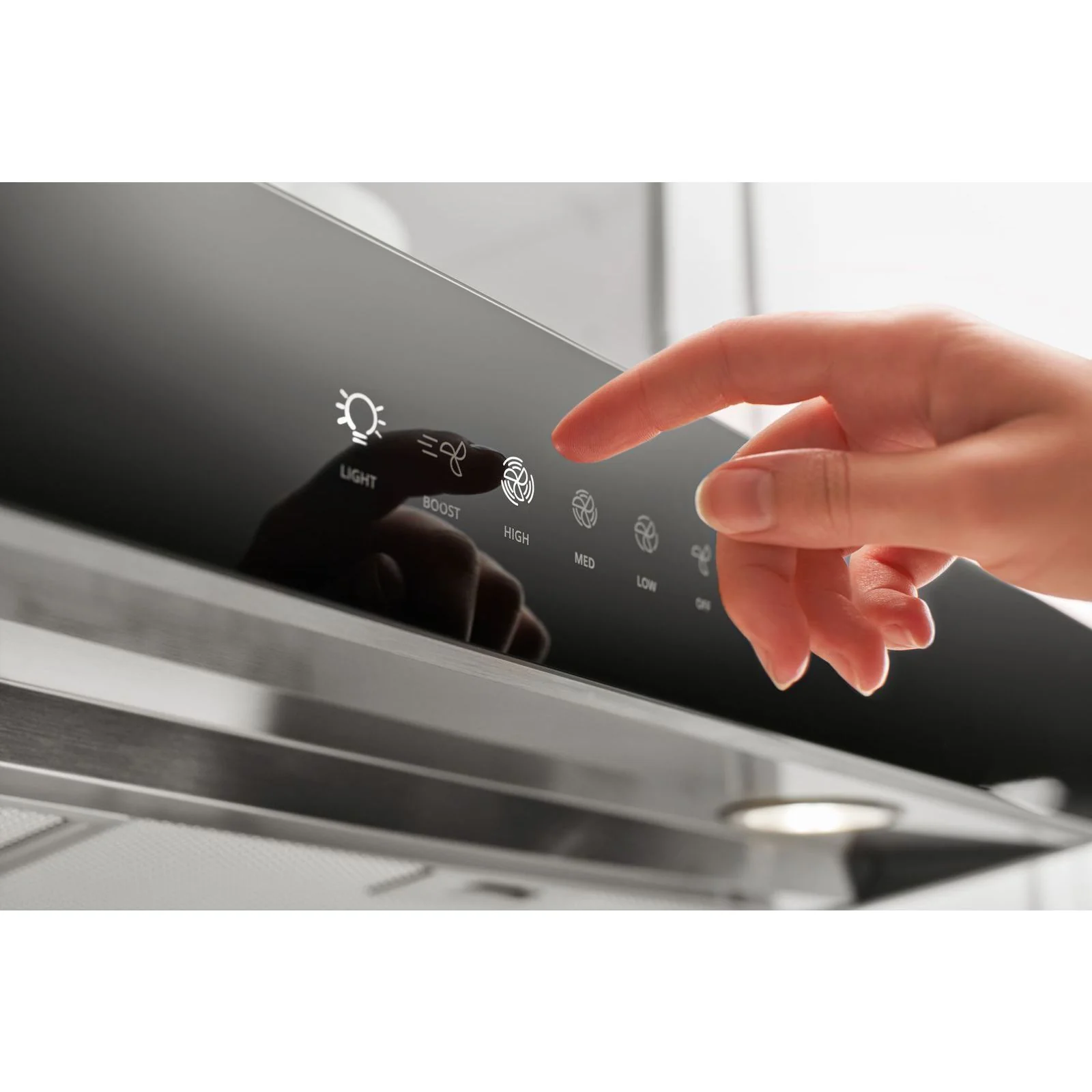 Whirlpool Black Glass 30" 350 CFM Under-the-Cabinet Range Hood with Boost Function - WVU57UC0FS - Image 3