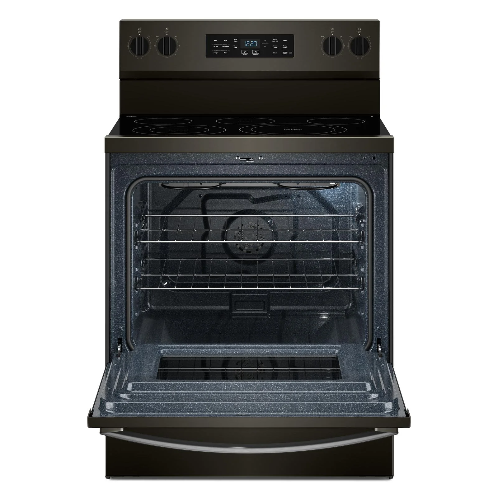 Whirlpool Black-on-Stainless Freestanding Electric Single Oven Convection Range (5.3 Cu. Ft.) - YWFES5730SV - Image 3