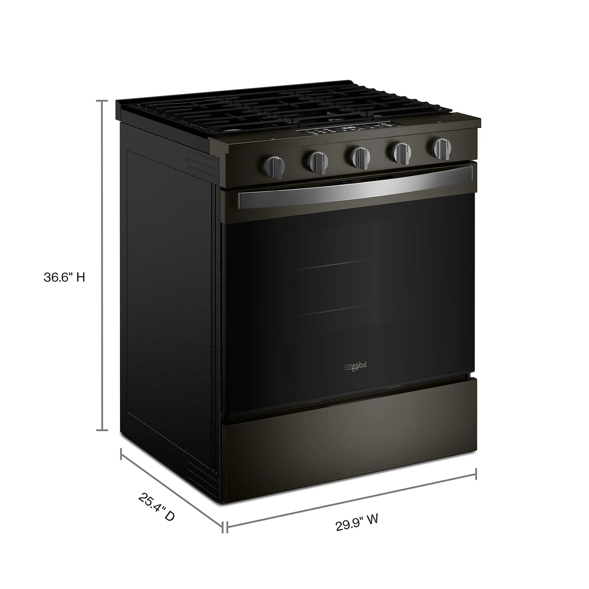 Whirlpool Black-on-Stainless Slide-In Gas Convection Range (5 cu.ft.) - WSGS5030SV - Image 2