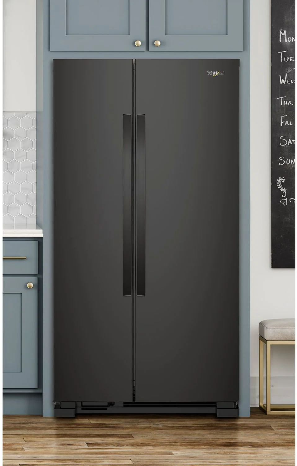 Whirlpool 33.13" 22 Cu. Ft. Black Side-by-Side Refrigerator - WRS312SNHB - Image 2