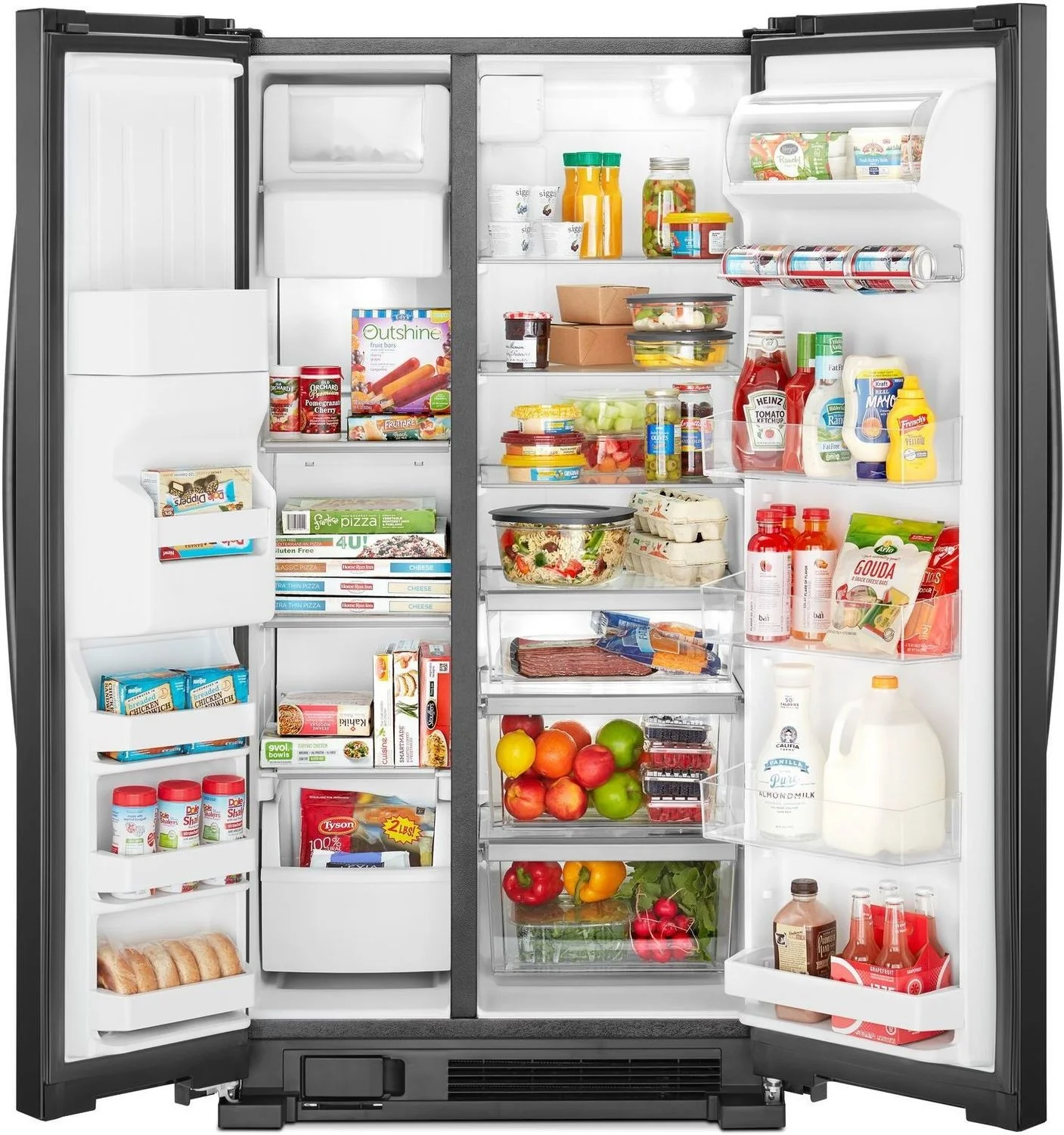 Whirlpool 35.13" 25 Cu. Ft. Black Side-by-Side Refrigerator - WRS325SDHB - Image 6