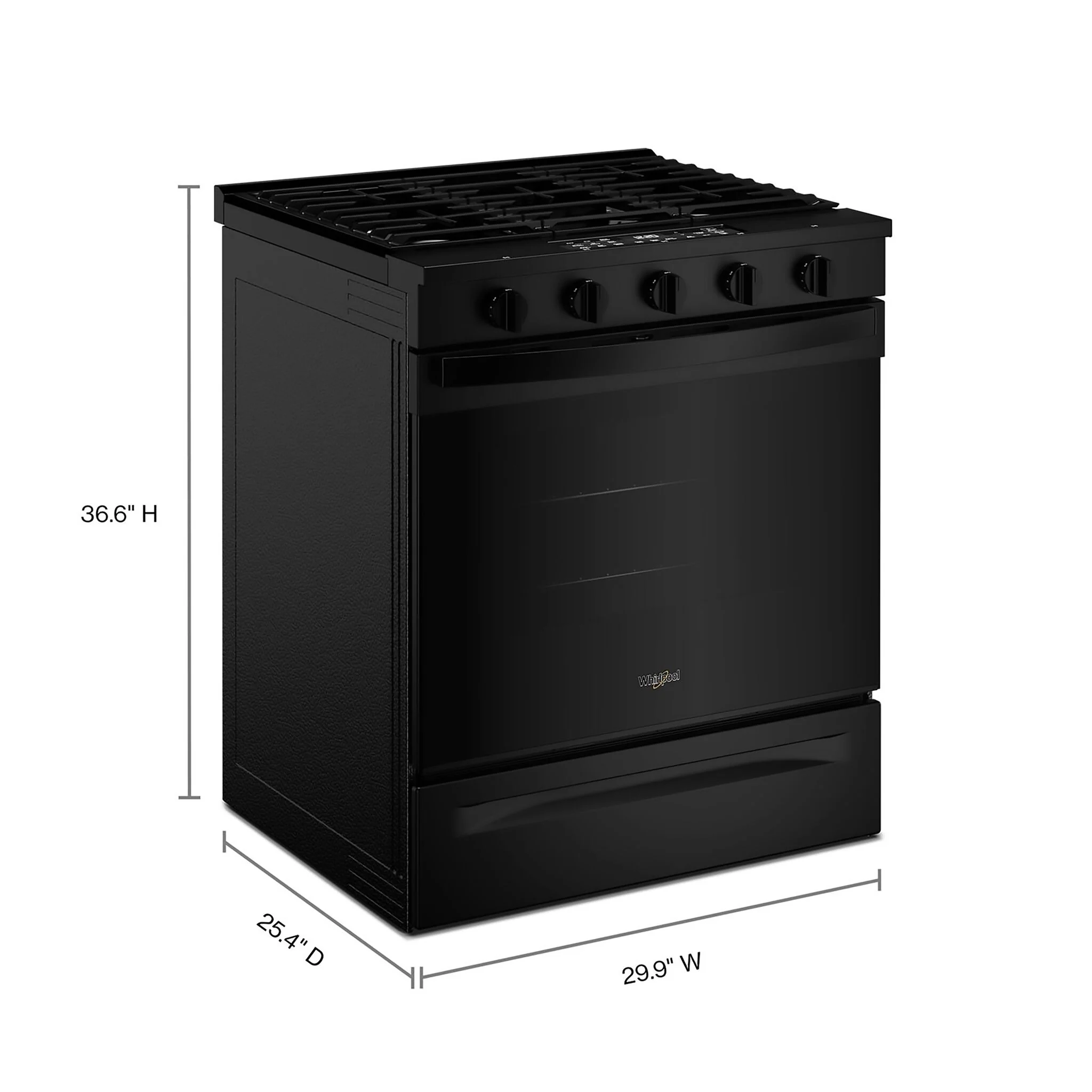 Whirlpool Black Slide-In Gas Convection Range (5 cu.ft.) - WSGS5030SB - Image 3