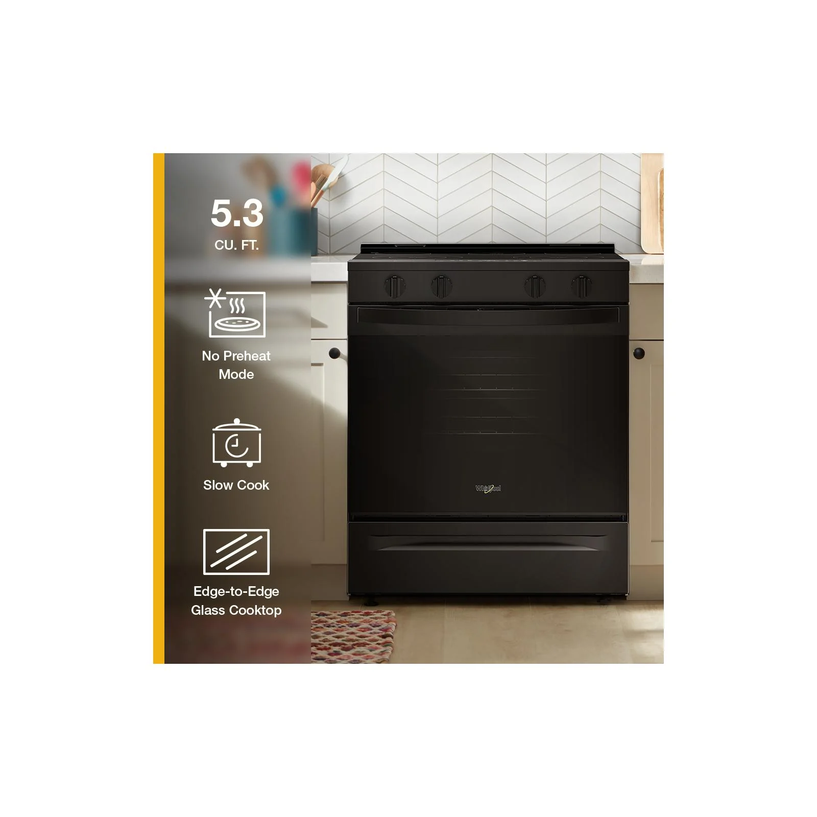 Whirlpool Black Slide-In Smart Electric Range (5.3 Cu. Ft.) - YWSES3330TB - Image 9