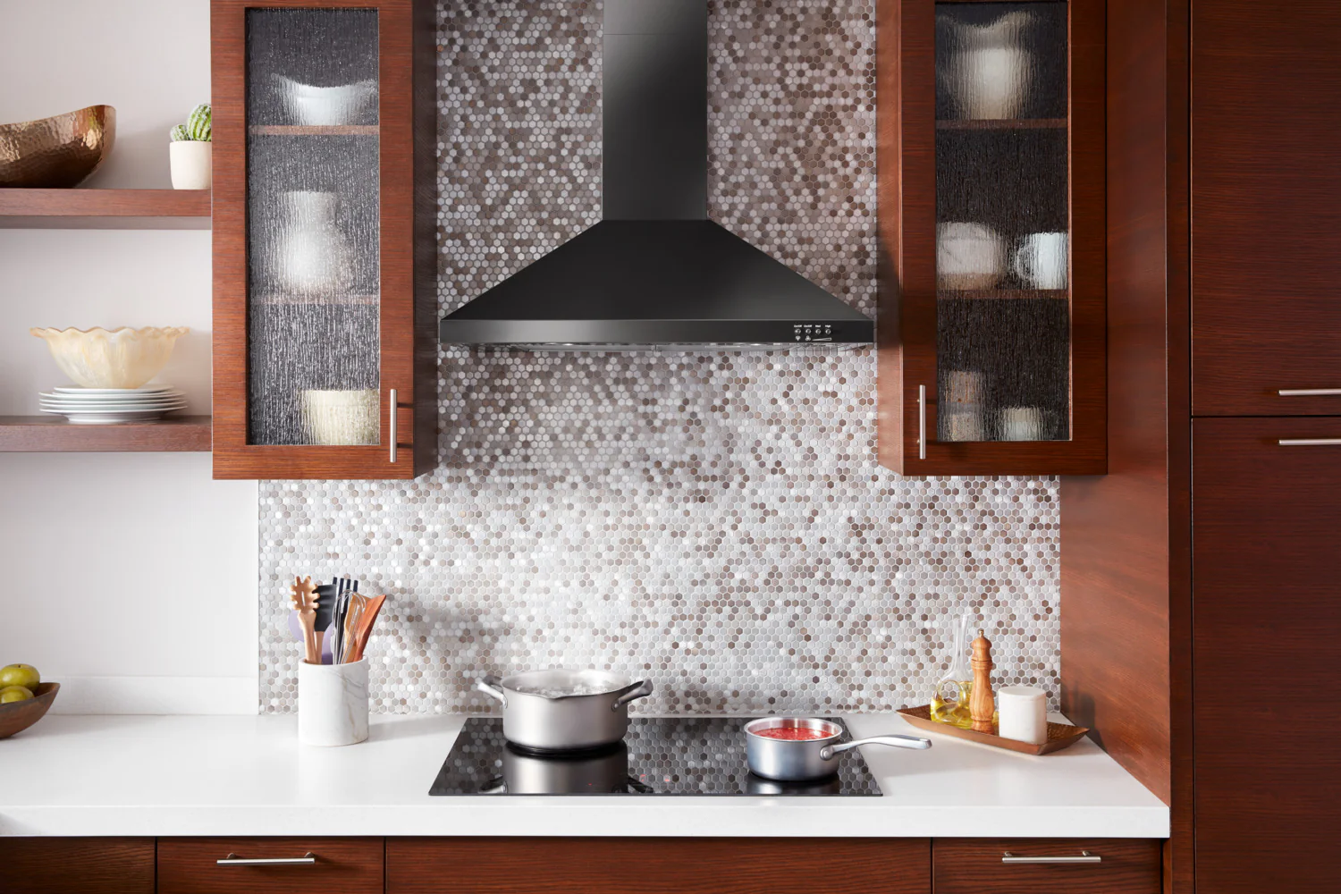 Whirlpool Black Stainless Steel 30" 400 CFM Canopy Wall-Mount Range Hood - WVW53UC0HV - Image 2