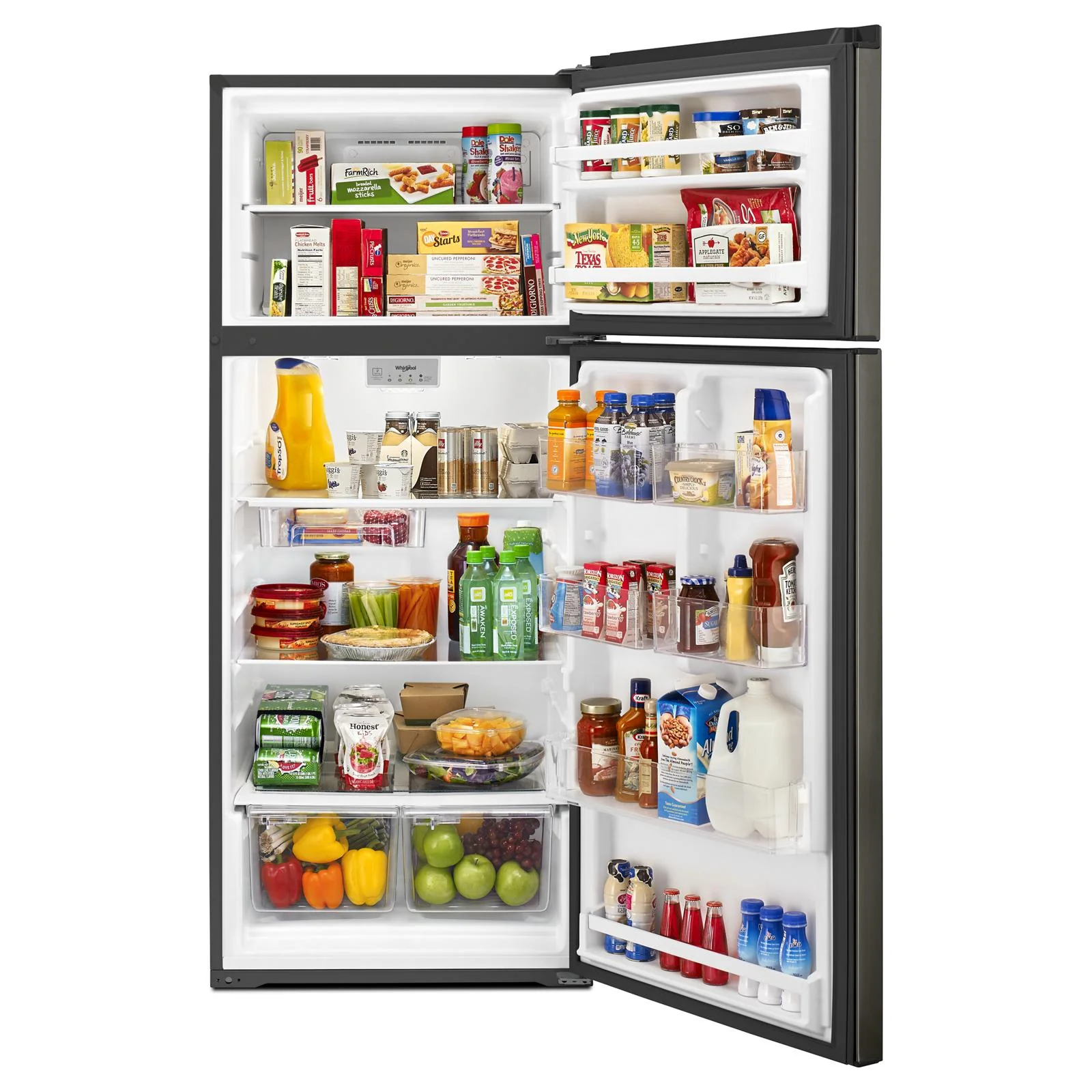 Whirlpool 28" 18 Cu. Ft. Black Stainless Top-Freezer Refrigerator - WRT518SZKV - Image 3