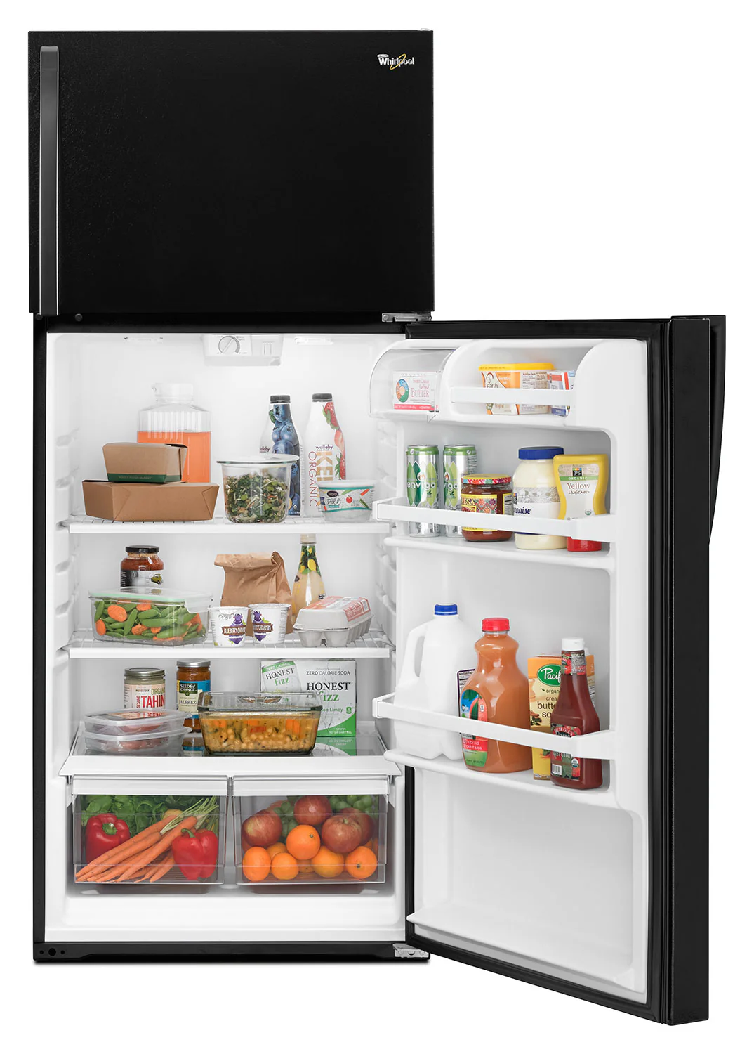 Whirlpool 28" 14.3 Cu. Ft. Black Top-Freezer Refrigerator - WRT314TFDB - Image 7