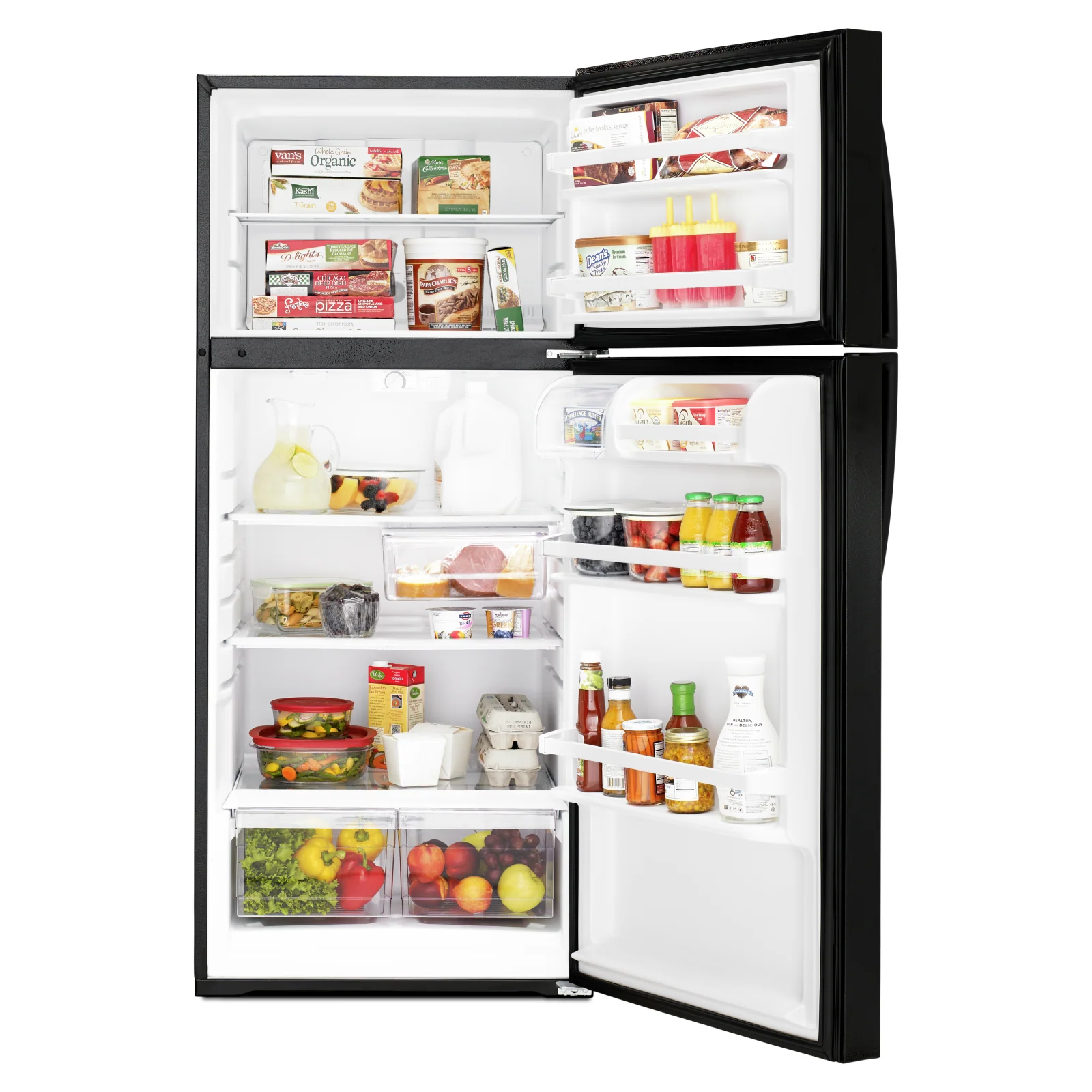 Whirlpool 28" 14.3 Cu. Ft. Black Top-Freezer Refrigerator - WRT314TFDB - Image 9