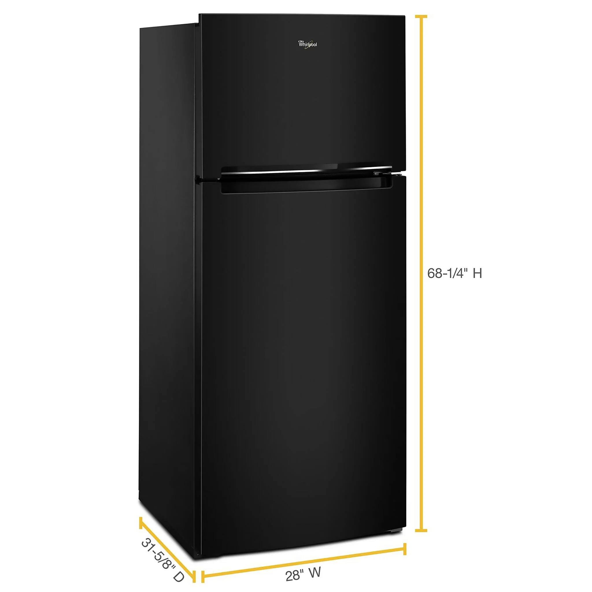 Whirlpool 28" 18 Cu. Ft. Black Top-Freezer Refrigerator - WRT518SZFB - Image 5