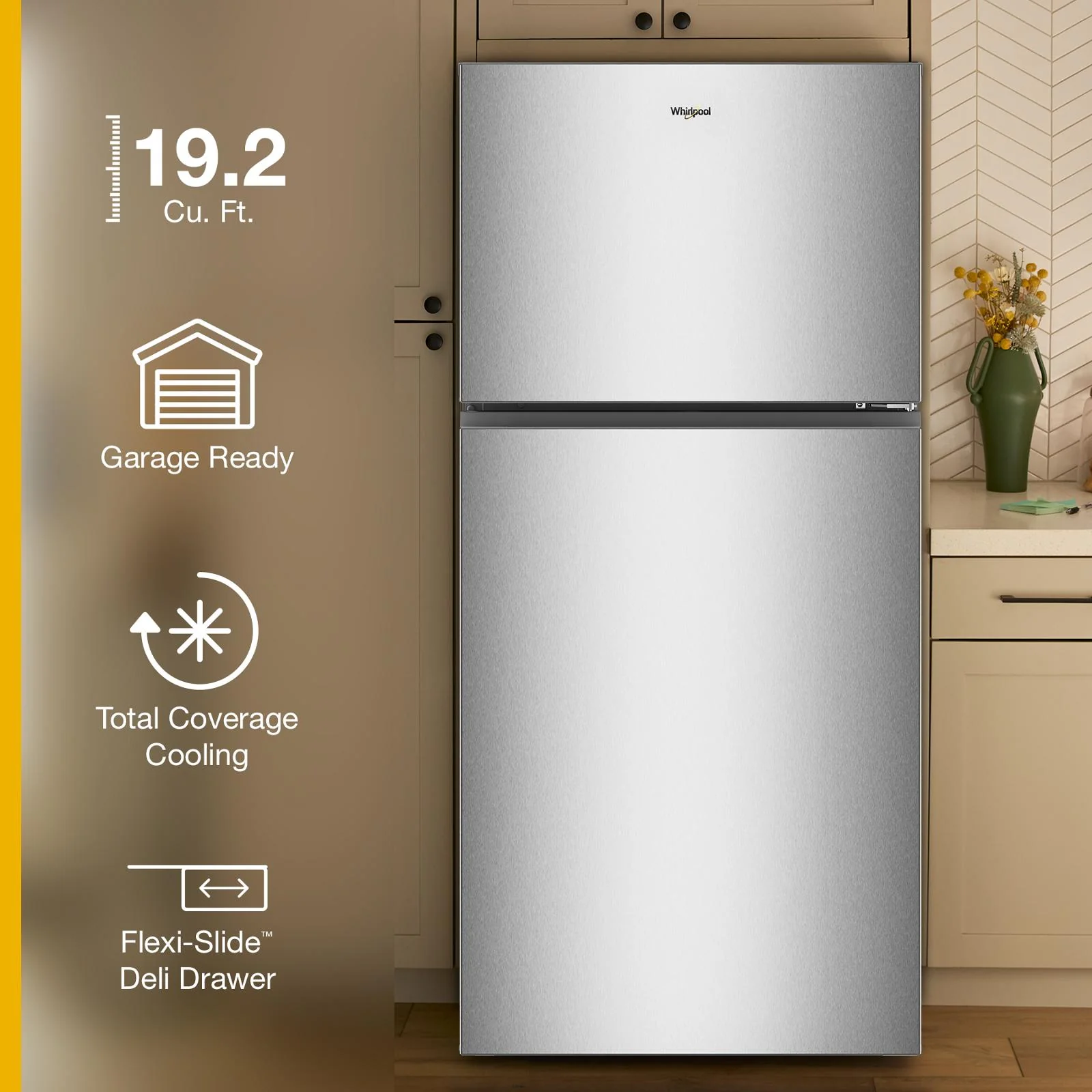 Whirlpool 30" 19.2 Cu. Ft. Black Top-Freezer Refrigerator - WRTX5419SB - Image 7