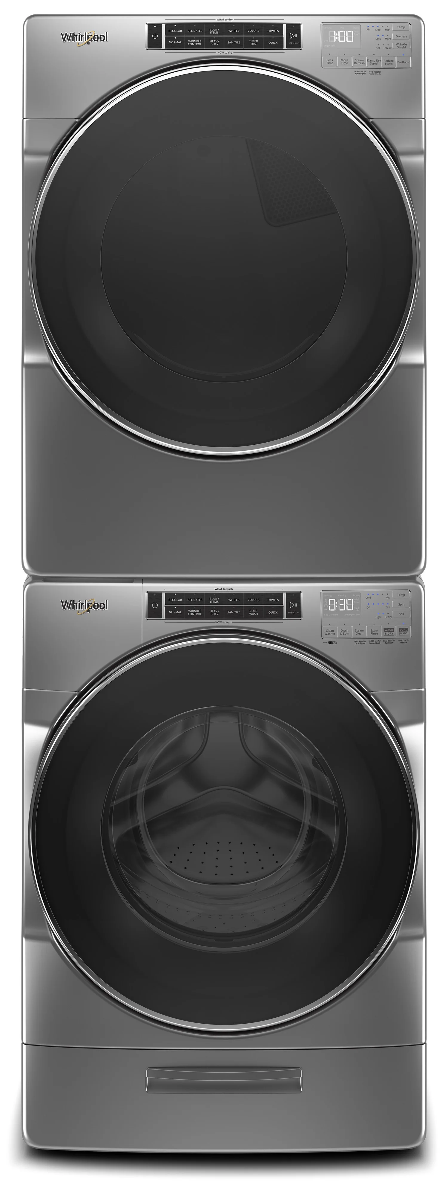 Whirlpool Chrome Shadow Front-Load Washer (5.8 cu. ft.) & Electric Dryer (7.4 cu. ft.) - WFW8620HC/YWED8620HC - Image 2