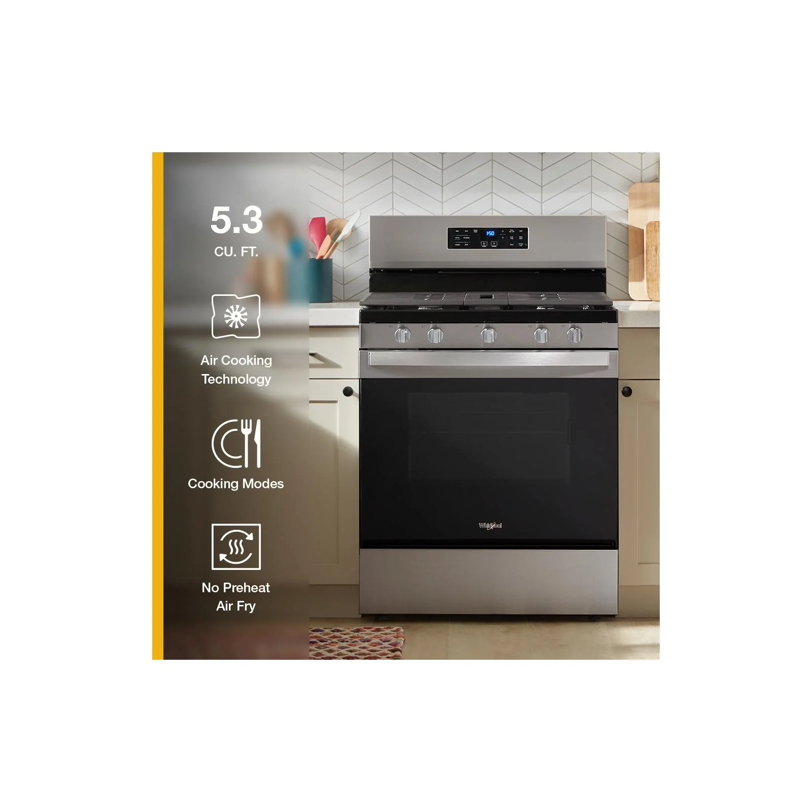 Whirlpool Fingerprint Resistant Stainless Steel Freestanding Gas Single Oven Convection Range (5.0 Cu. Ft.) - WFGS4530SZ - Image 10