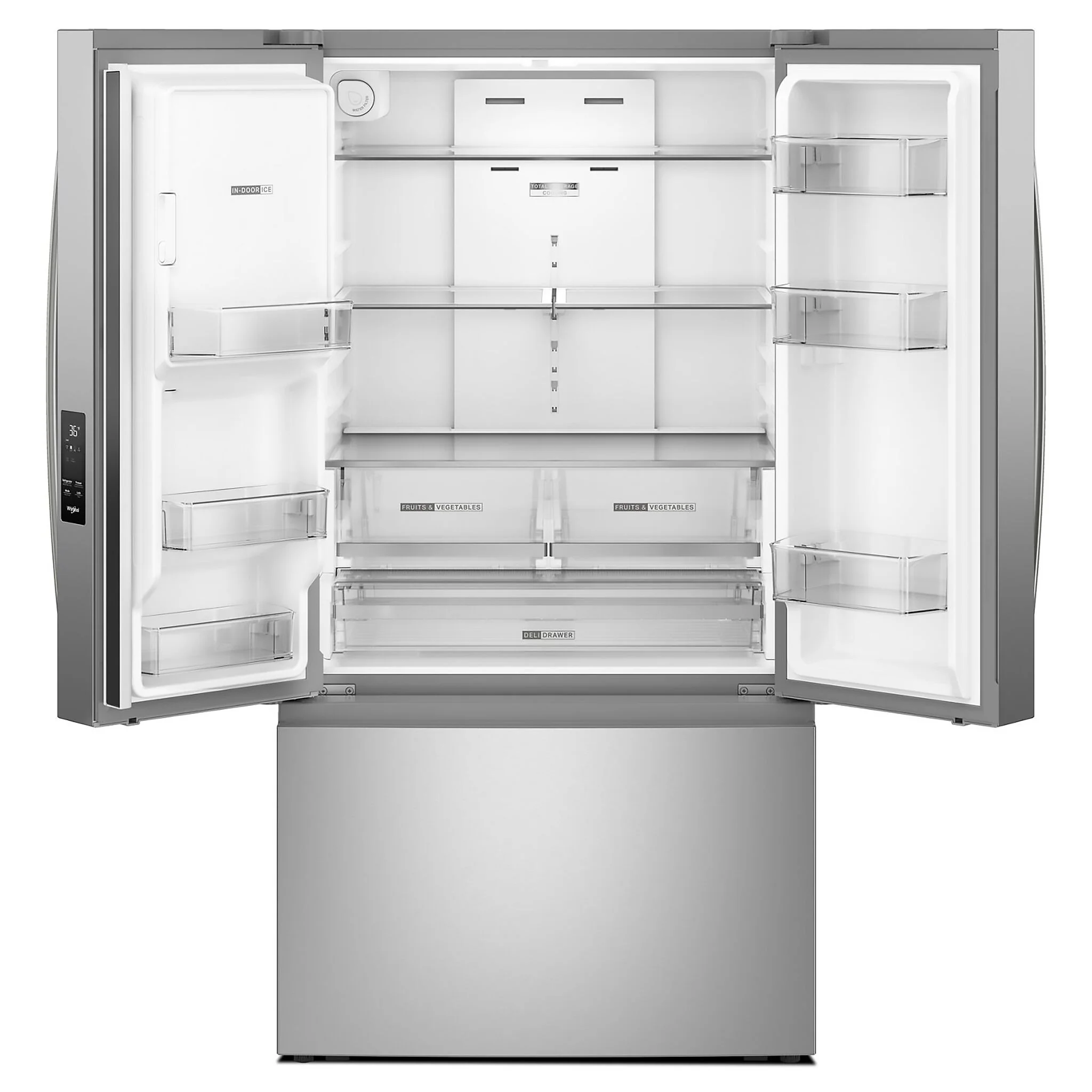 Whirlpool 36" 30 Cu. Ft. Fingerprint Resistant Stainless Steel French Door Refrigerator - WRFF3536SZ - Image 2
