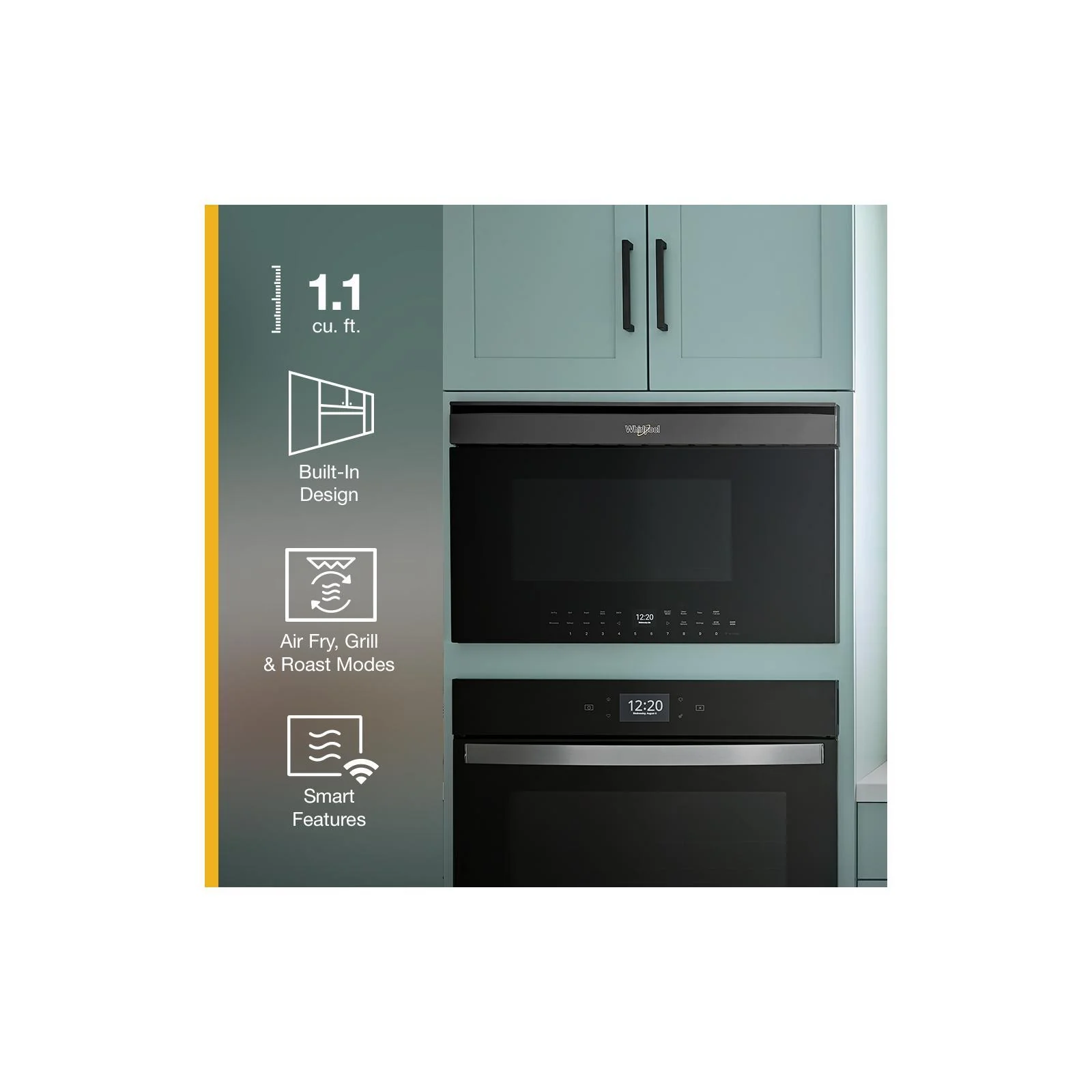 Whirlpool Fingerprint Resistant Stainless Steel Smart Built-In Convection Microwave (1.1 Cu. Ft.) - YWMBT7030SZ - Image 7