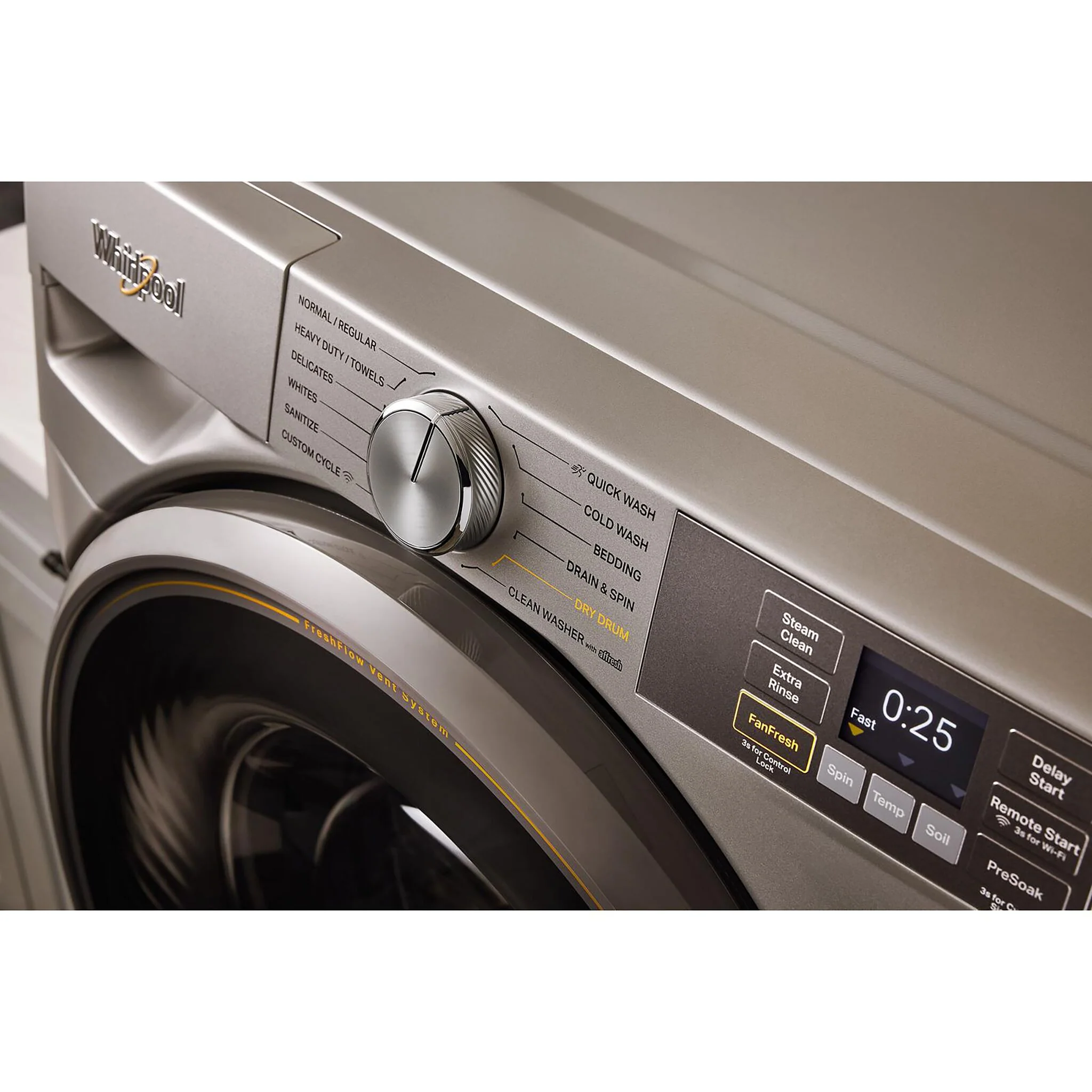 Whirlpool Radiant Silver Front-Load Washer with FreshFlow™ Vent System (5.2 Cu.Ft.) - WFW5720RR - Image 6