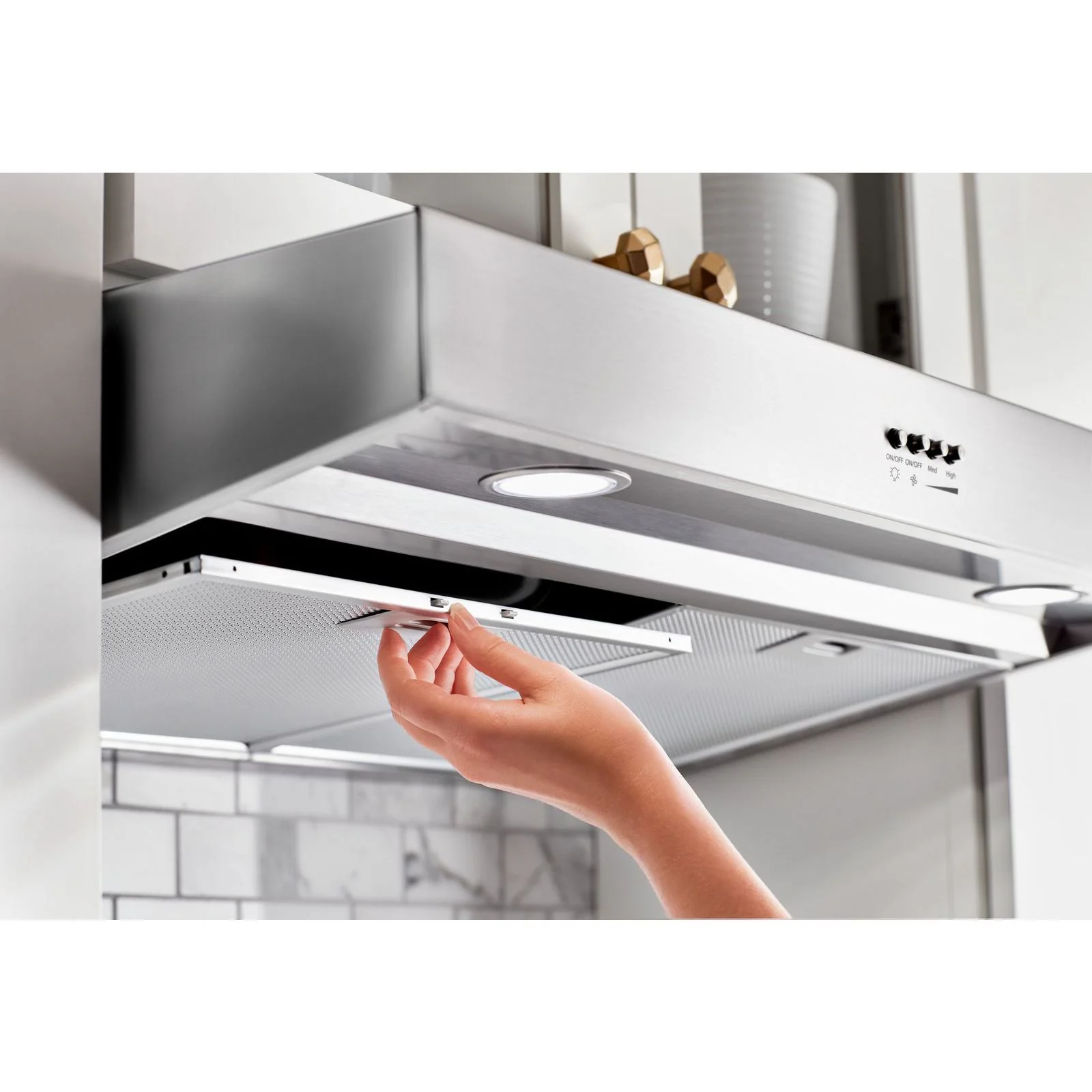 Whirlpool Stainless Steel 24" 265 CFM Under-the-Cabinet Range Hood with Dishwasher-Safe Full-Width Grease Filters - WVU37UC4FS - Image 3