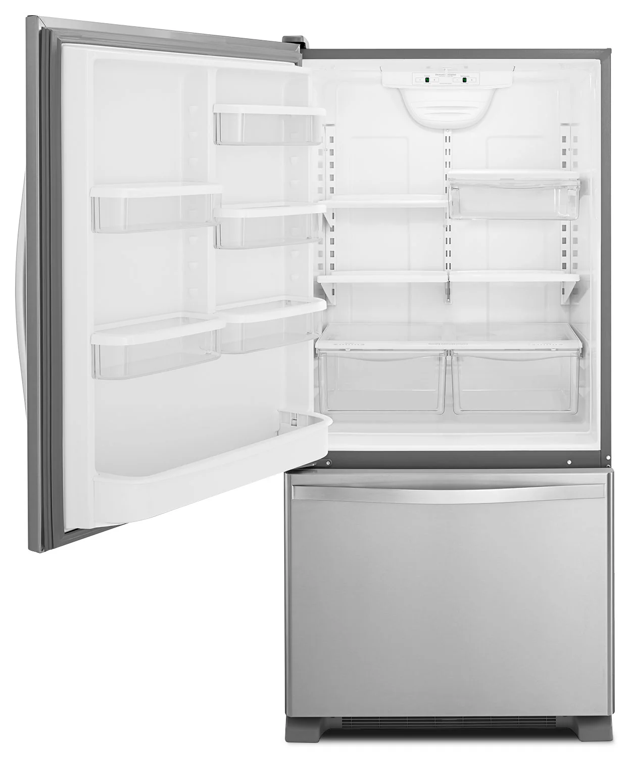 Whirlpool 30" 19 Cu. Ft. Stainless Steel Bottom-Freezer Refrigerator - WRB329LFBM - Image 2