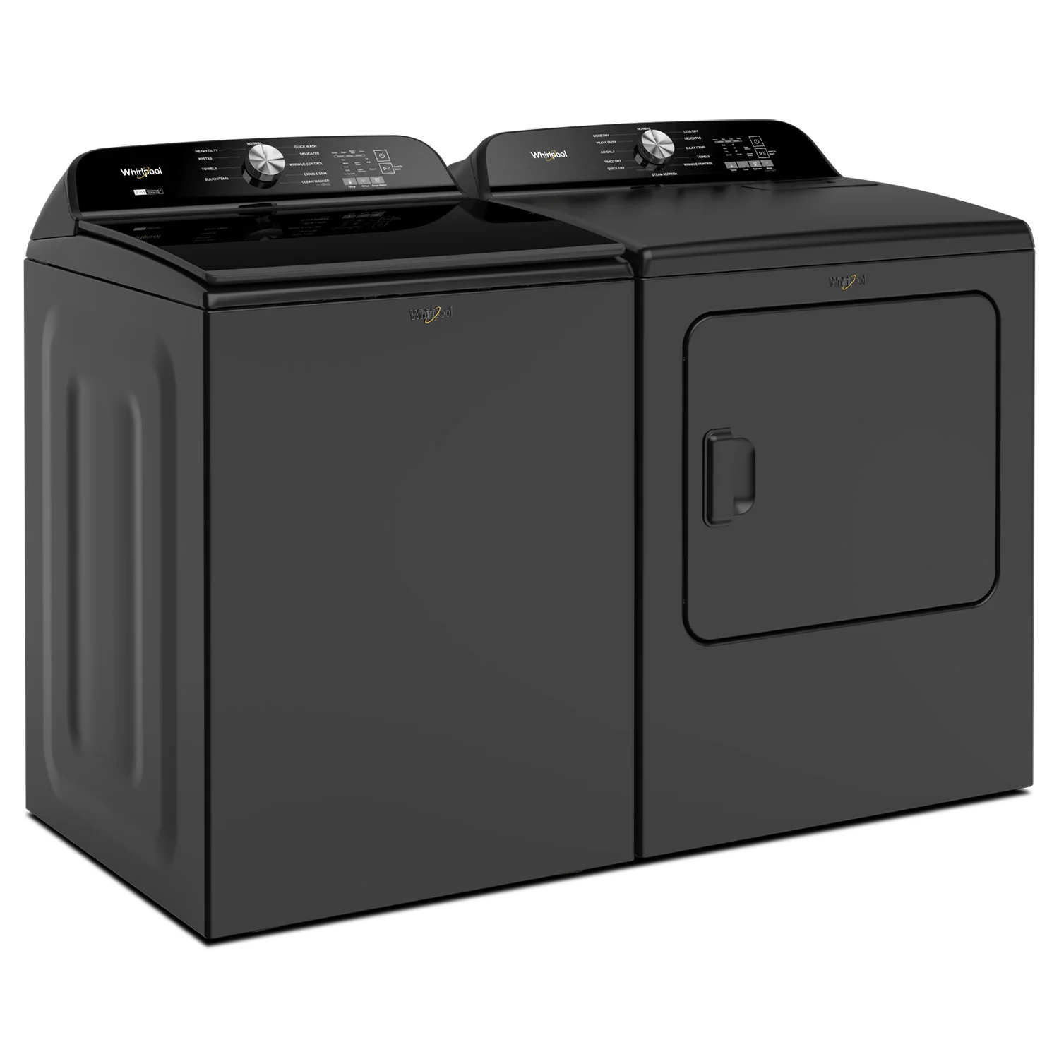 Whirlpool Volcano Black Top Load Washer (6.1 Cu Ft) & Volcano Black Electric Dryer (7.00 Cu Ft) - WTW6157PB/YWED6150PB - Image 2