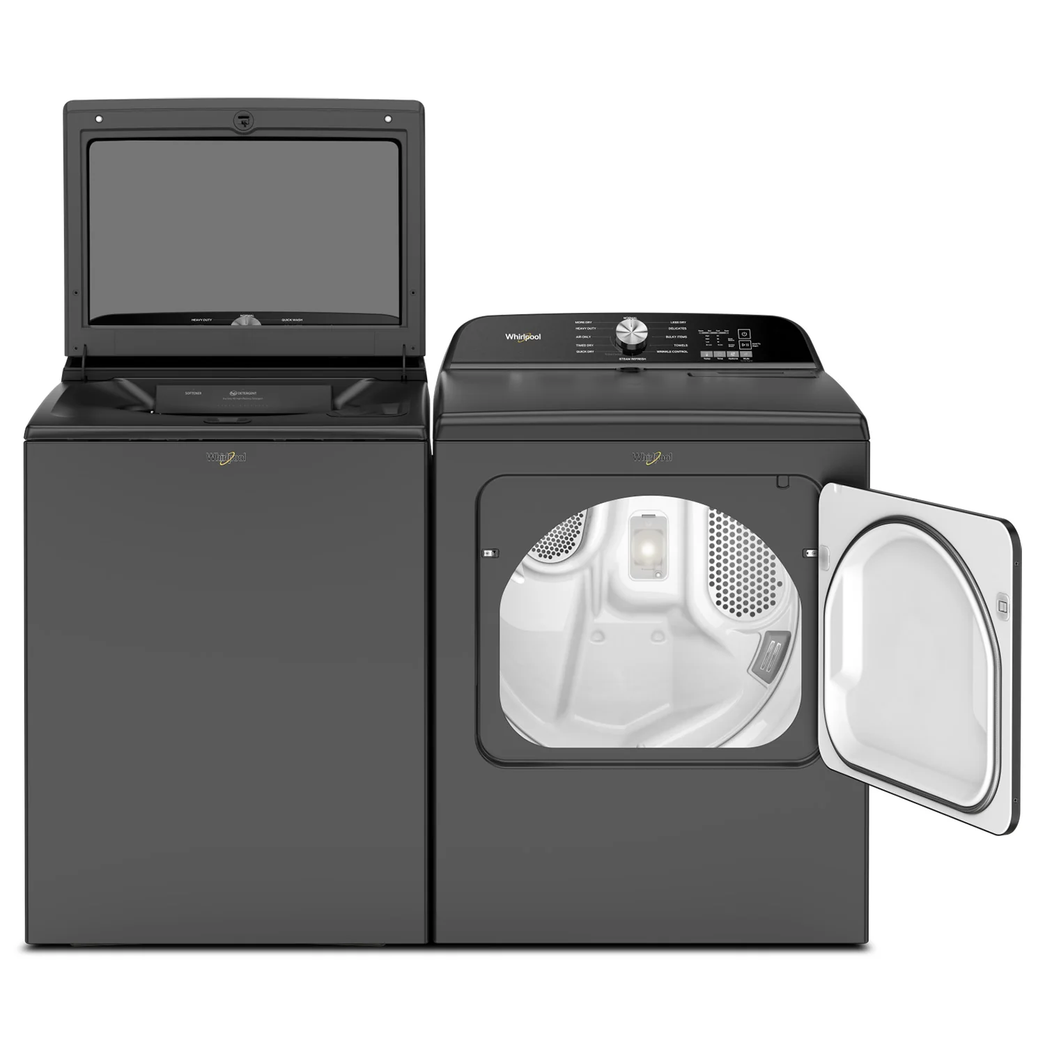 Whirlpool Volcano Black Top Load Washer (6.1 Cu Ft) & Volcano Black Electric Dryer (7.00 Cu Ft) - WTW6157PB/YWED6150PB - Image 3
