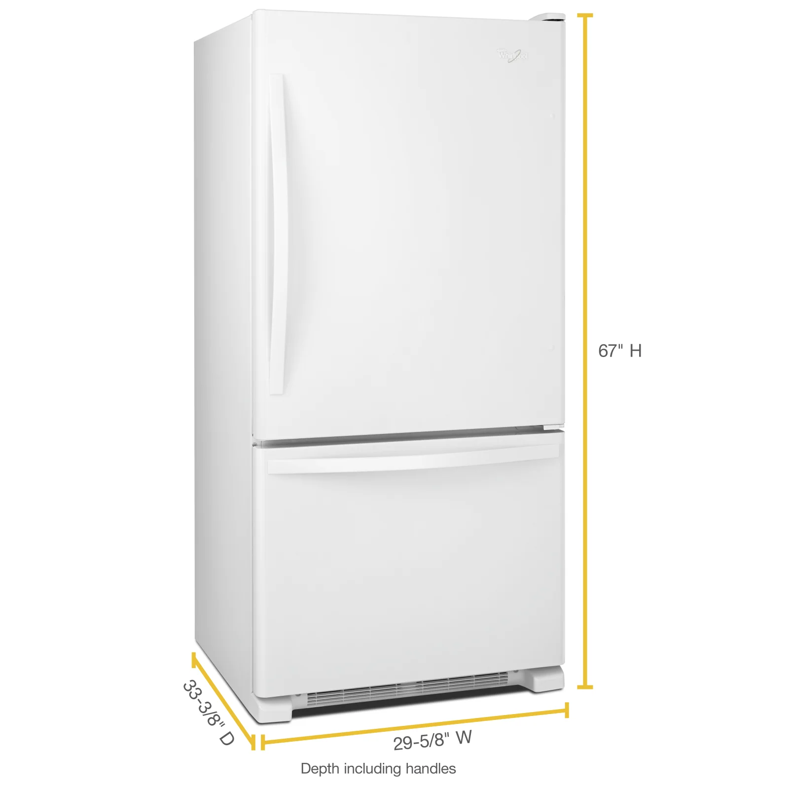 Whirlpool 30" 18.4 Cu. Ft. White Bottom-Freezer Refrigerator - WRB329DFBW - Image 2
