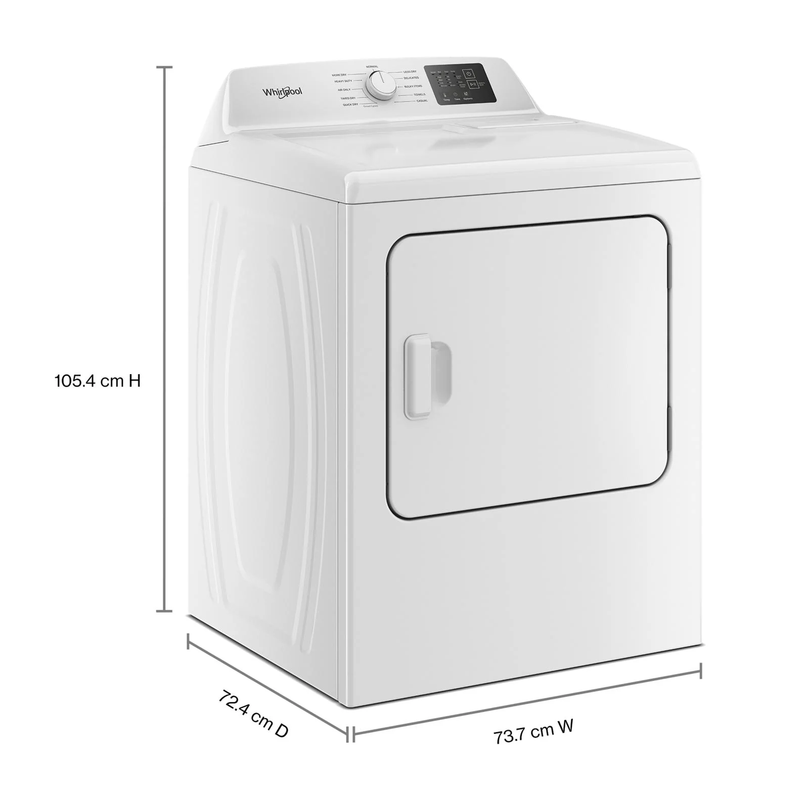 Whirlpool White Electric Dryer (7.0 Cu. Ft.) with Adaptive Dry - YWED4105SW - Image 4