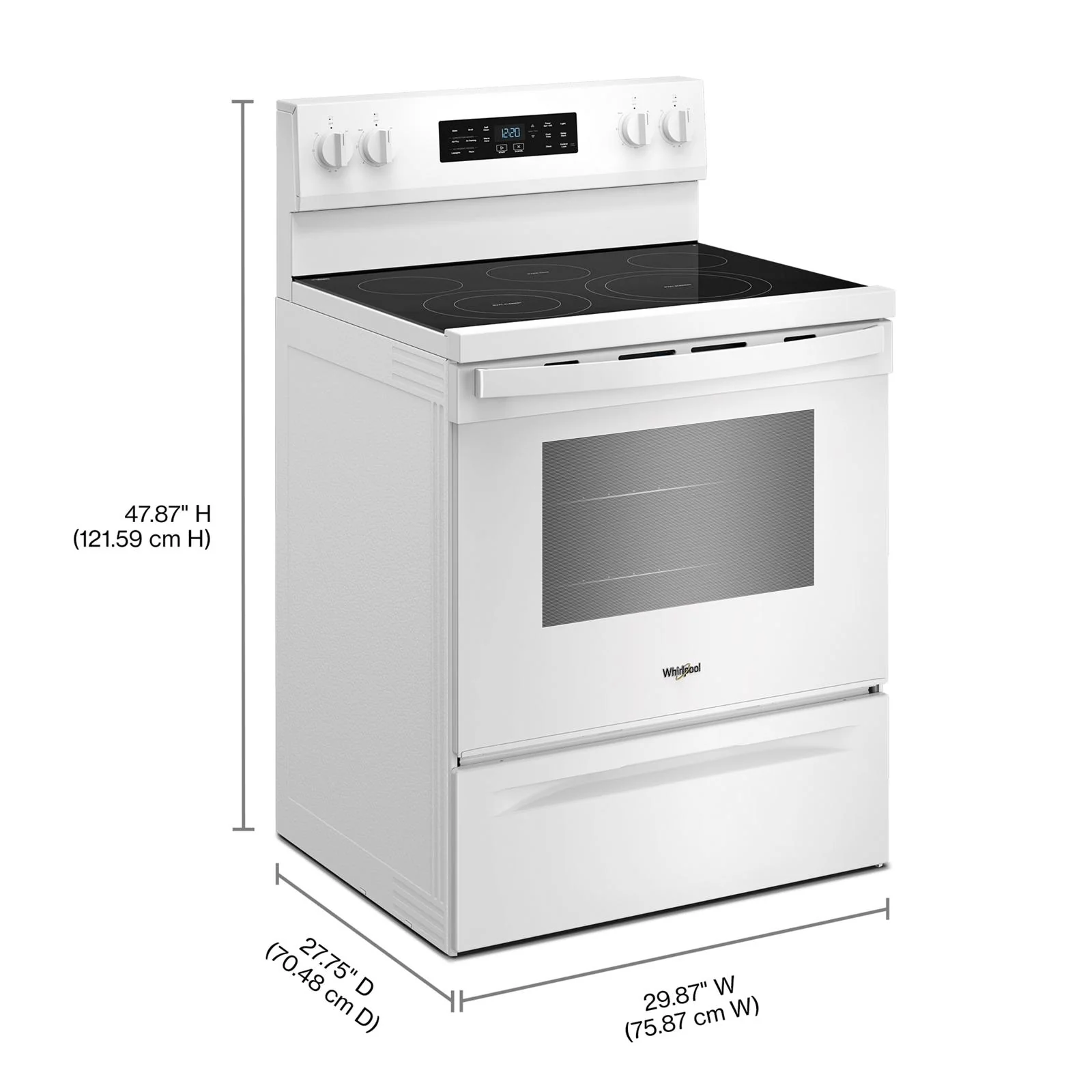 Whirlpool White Freestanding Electric Single Oven Convection Range (5.3 Cu. Ft.) - YWFES5730SW - Image 7