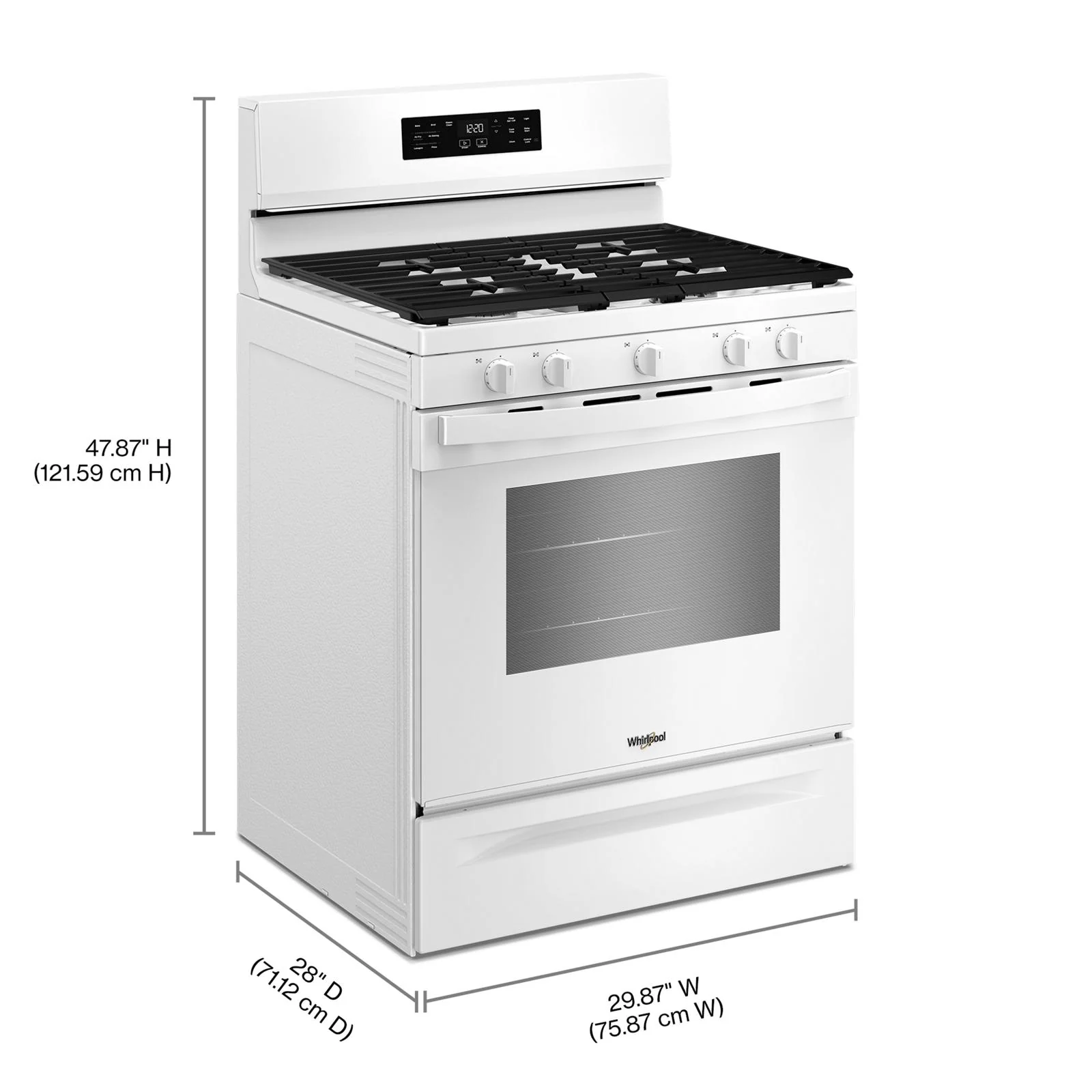 Whirlpool White Freestanding Gas Single Oven Convection Range (5.0 Cu. Ft.) - WFGS4530SW - Image 8