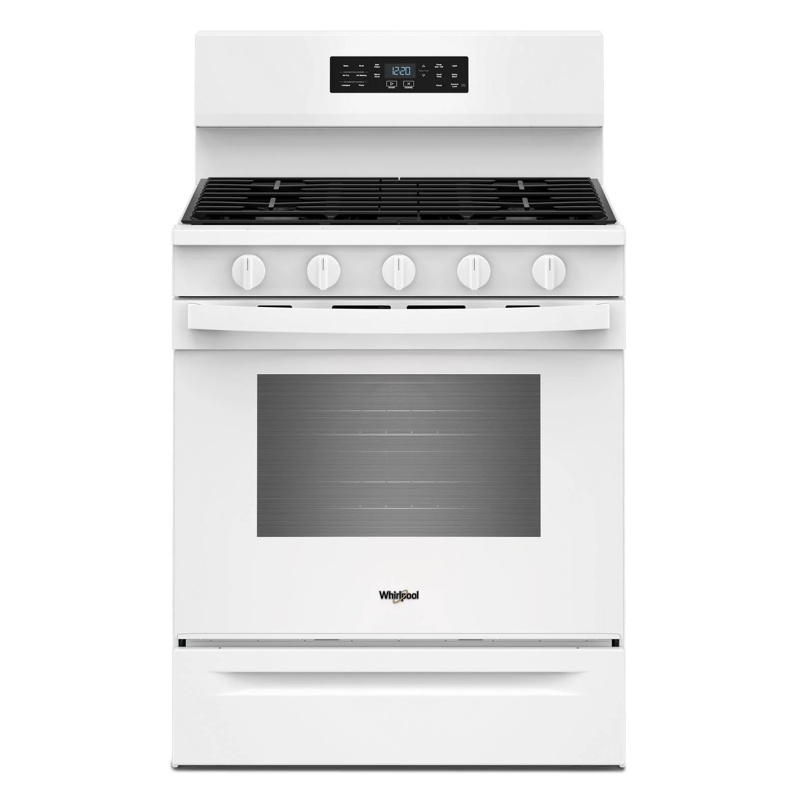 Whirlpool White Freestanding Gas Single Oven Convection Range (5.0 Cu. Ft.) - WFGS5730SW