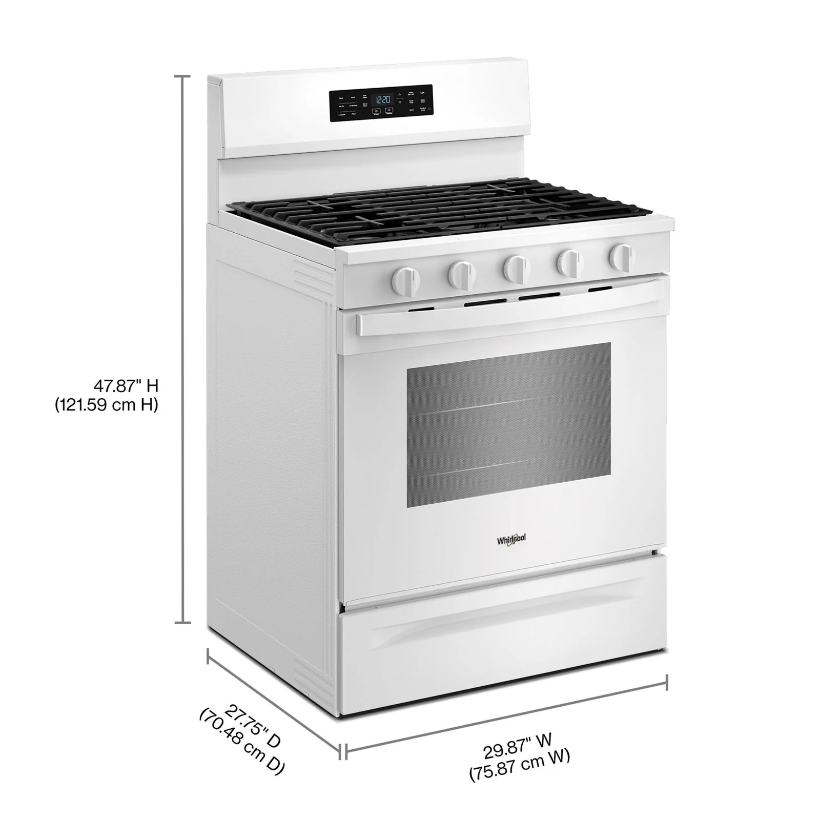 Whirlpool White Freestanding Gas Single Oven Convection Range (5.0 Cu. Ft.) - WFGS5730SW - Image 7