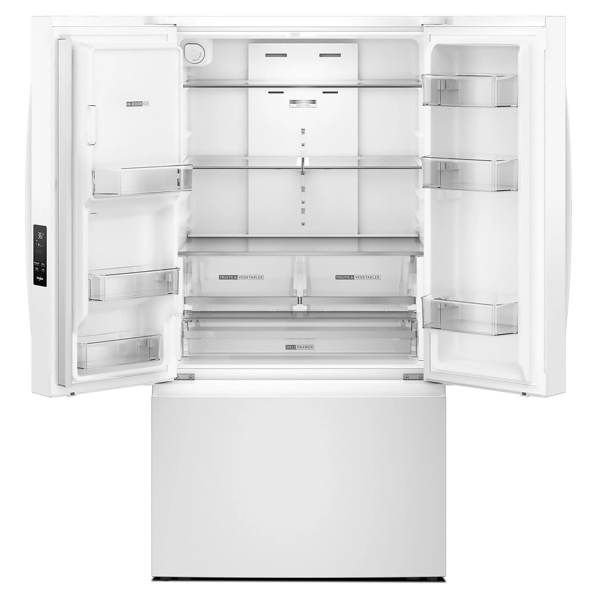 Whirlpool 36" 30 Cu. Ft. White French Door Refrigerator - WRFF3536SW - Image 2