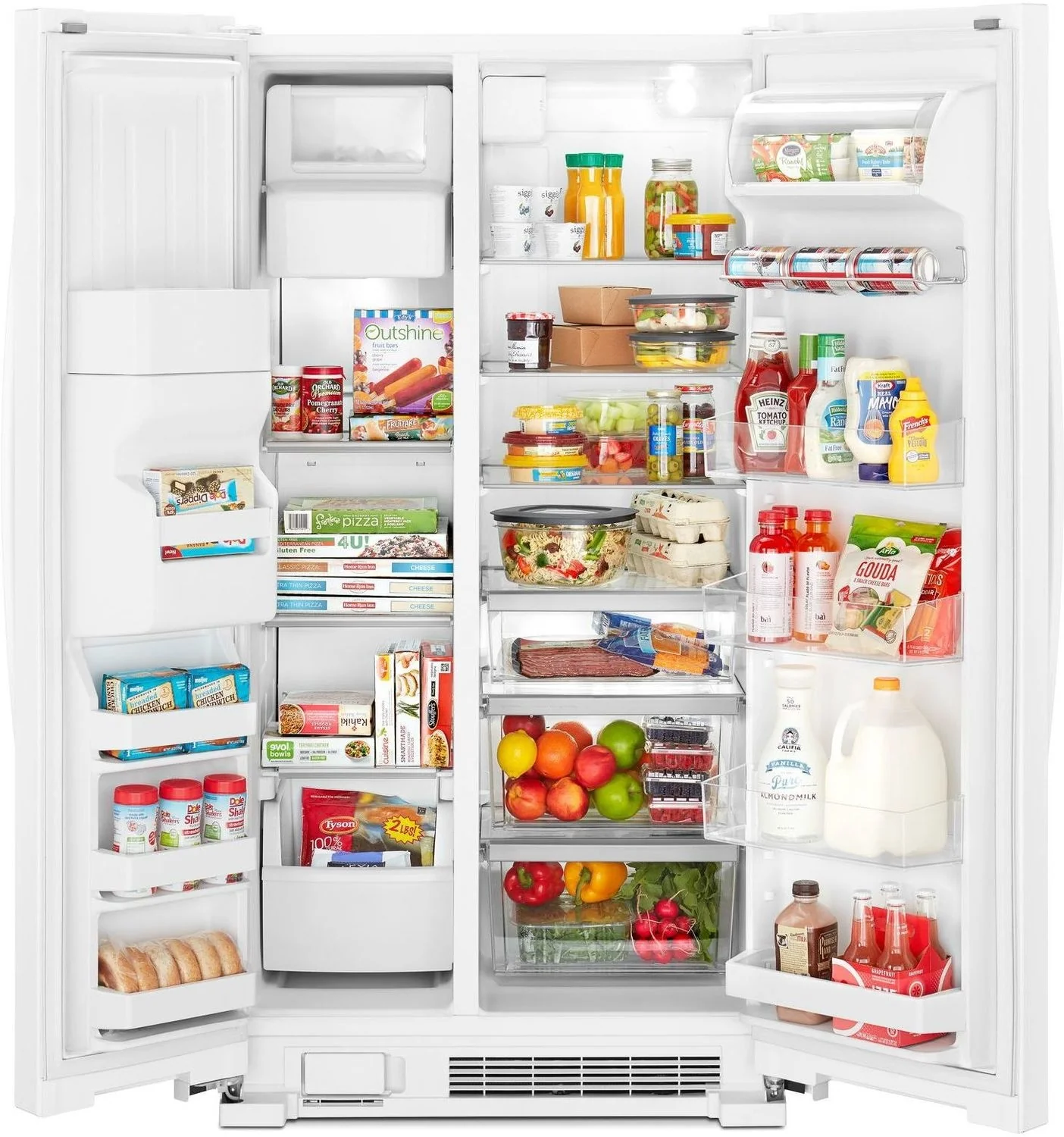 Whirlpool 32.8" 21 Cu. Ft. White Side-by-Side Refrigerator- WRS331SDHW - Image 2