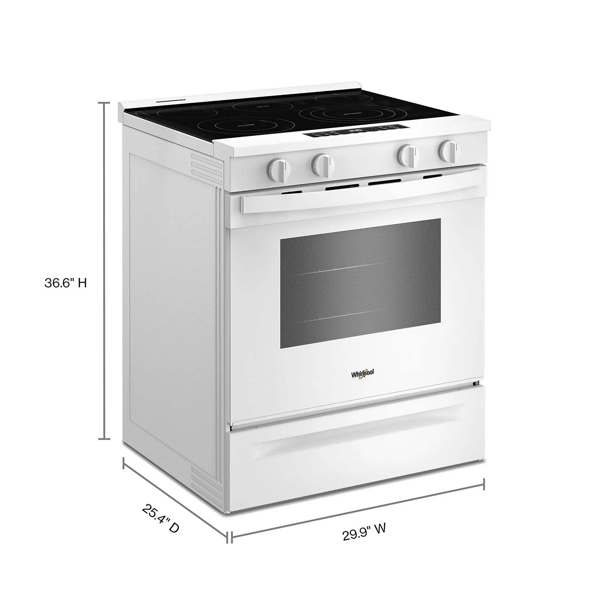 Whirlpool White Slide-In Electric Convection Range (5.3 cu.ft.) - YWSES5030SW - Image 2
