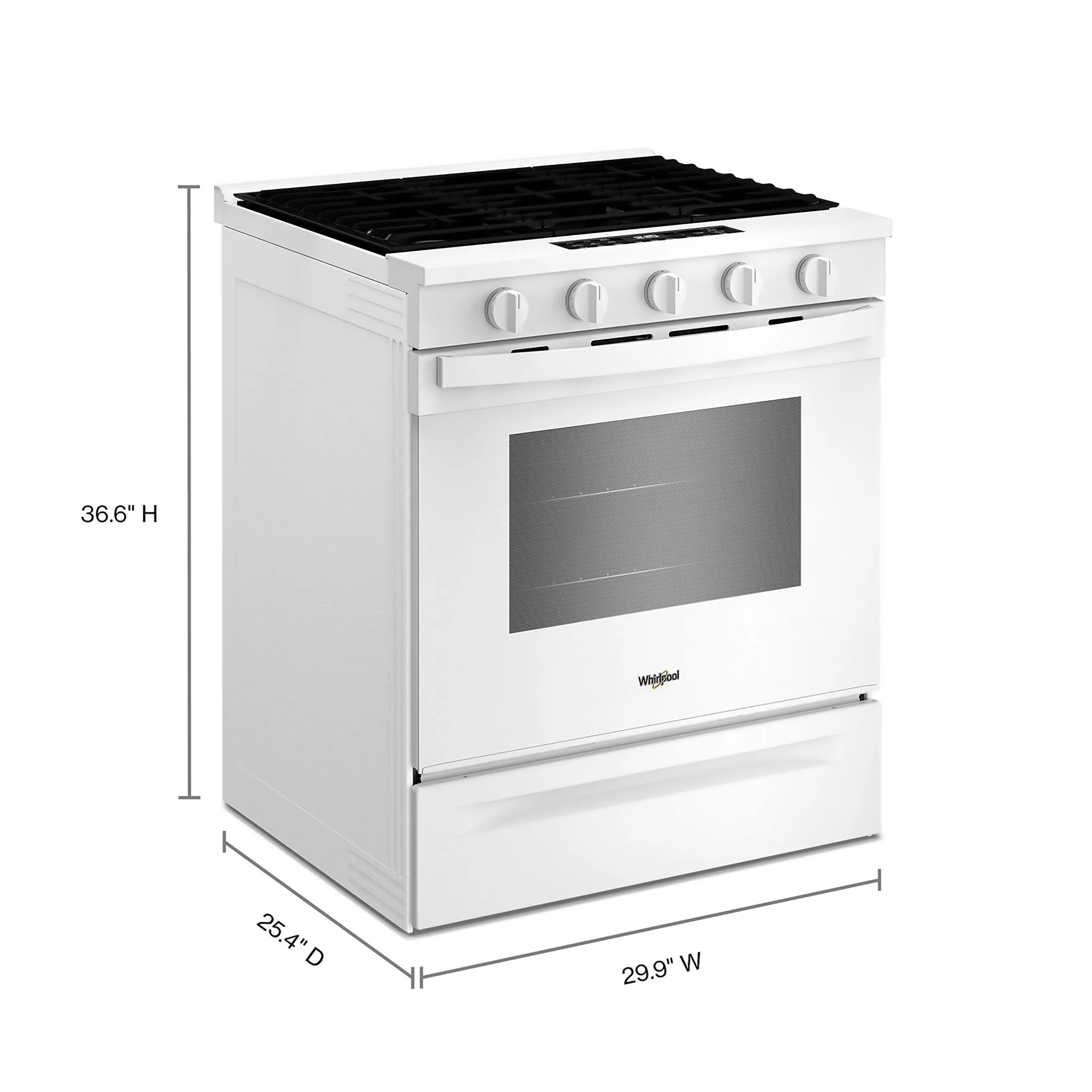 Whirlpool White Slide-In Gas Convection Range (5 cu.ft.) - WSGS5030SW - Image 2