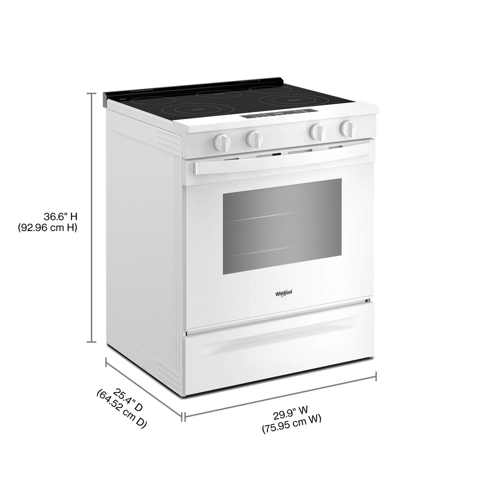 Whirlpool White Slide-In Smart Electric Convection Range (5.3 Cu. Ft.) - YWSES4530TW - Image 3