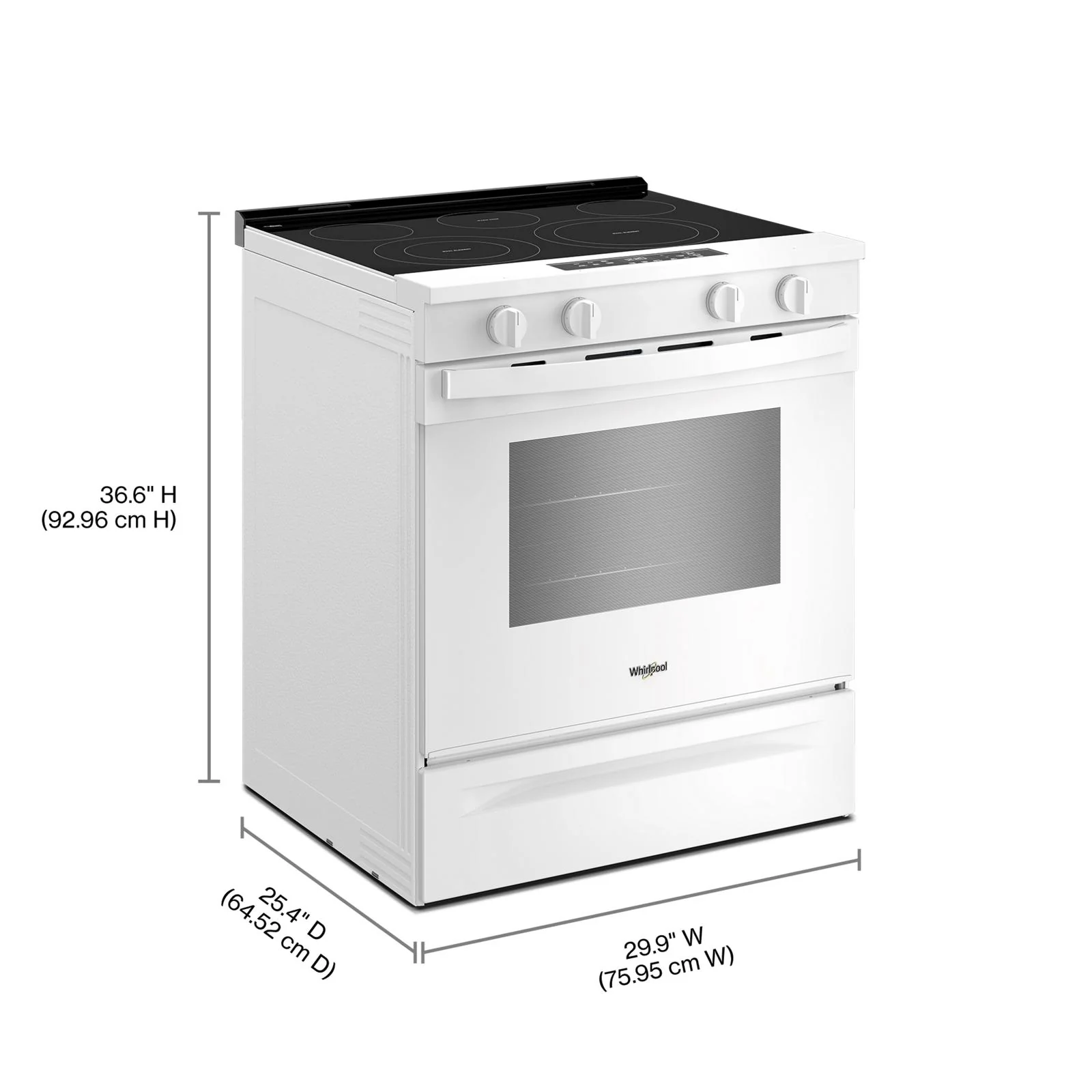 Whirlpool White Slide-In Smart Electric Range (5.3 Cu. Ft.) - YWSES3330TW - Image 3