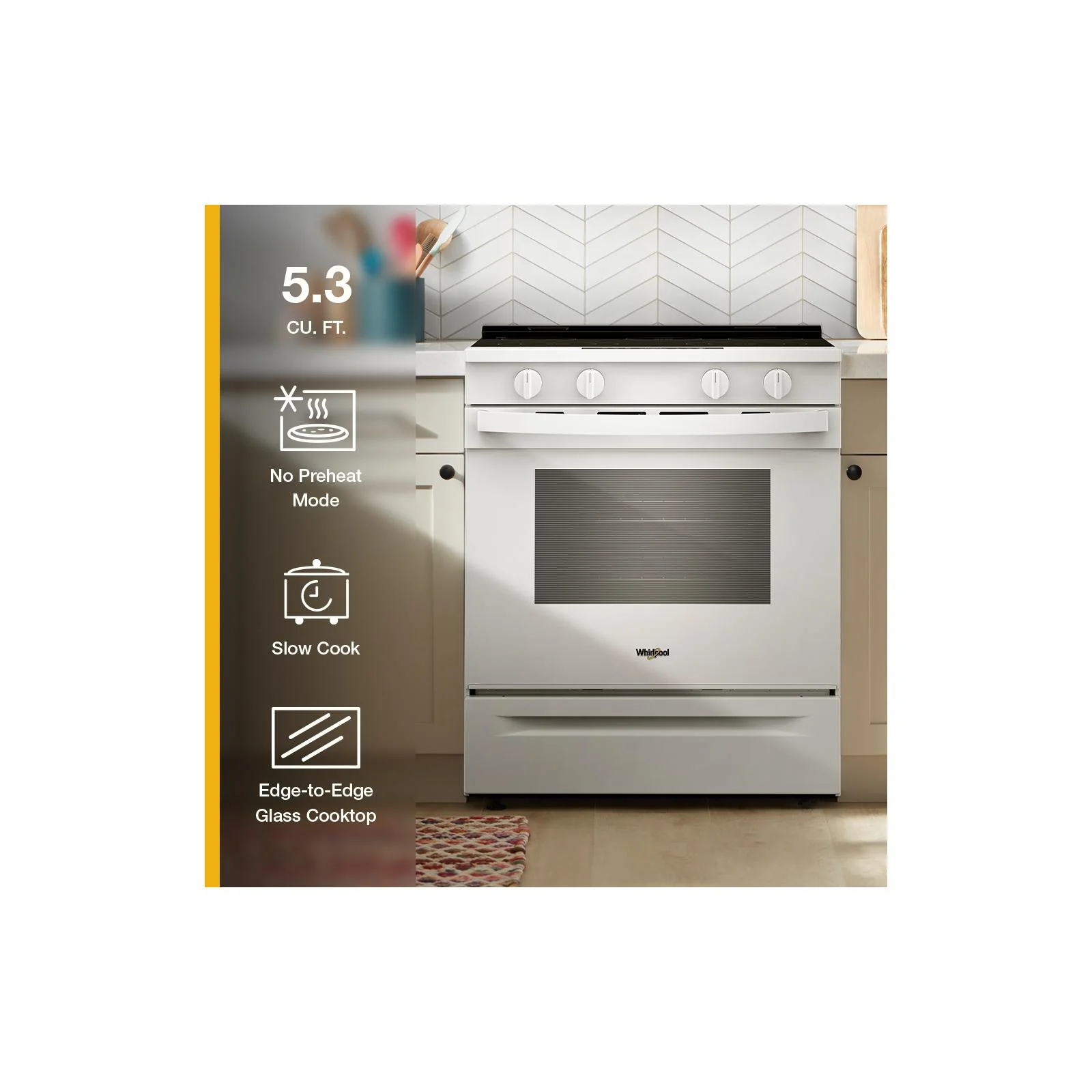 Whirlpool White Slide-In Smart Electric Range (5.3 Cu. Ft.) - YWSES3330TW - Image 9