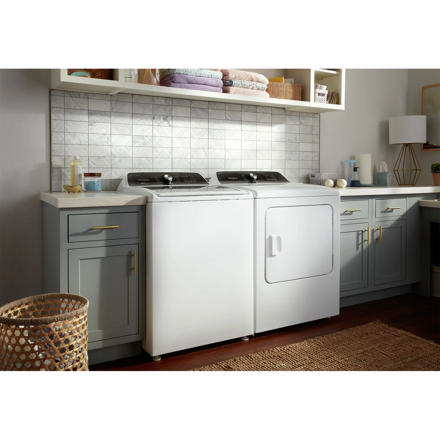 Whirlpool White Top-Load Washer (5.4 cu. ft.) & Steam Gas Dryer (7.0 cu. ft.) - WTW5057LW/WGD5050LW - Image 5