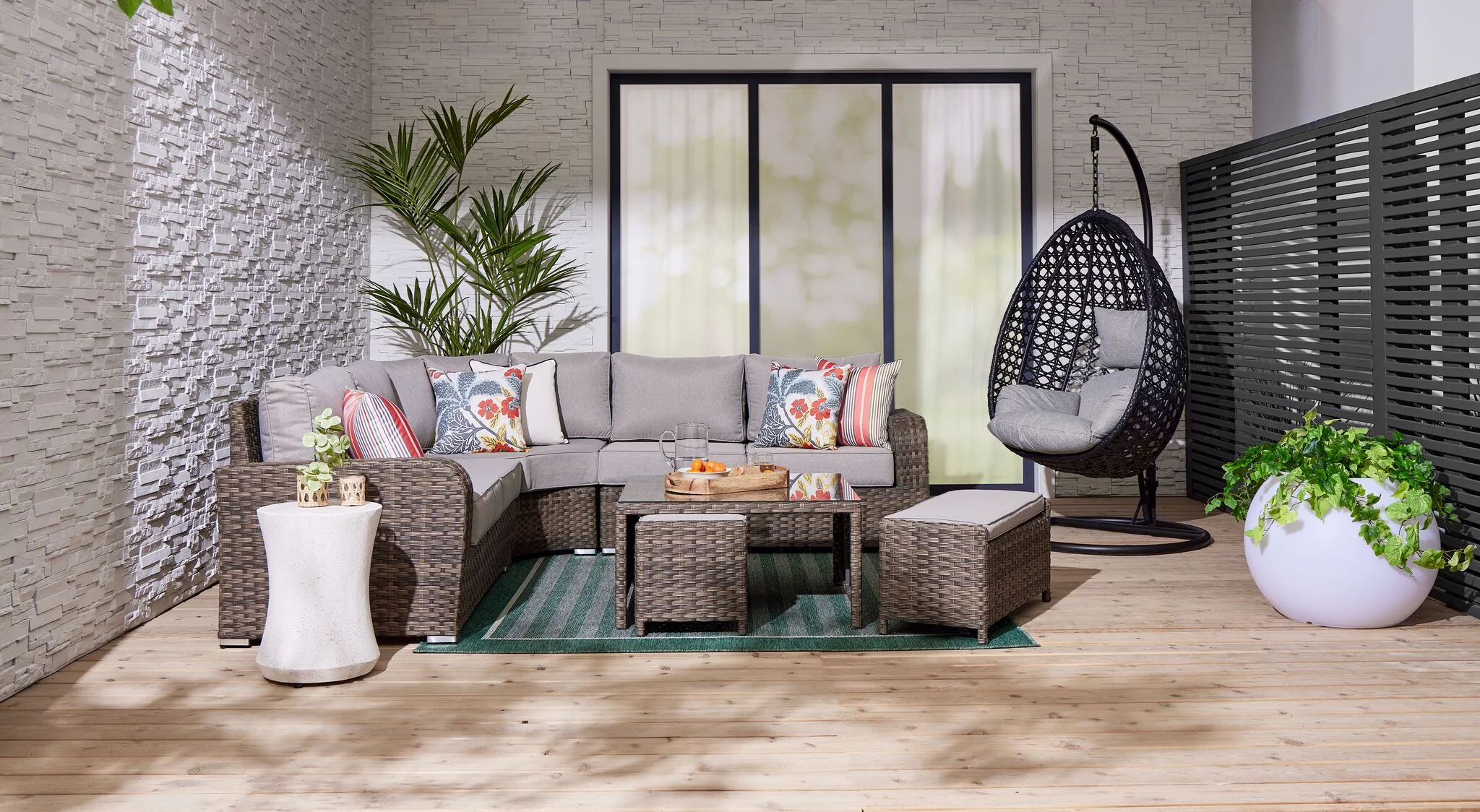 Whispering Pine 3 - Piece Outdoor Sectional - Dark Grey - Image 3