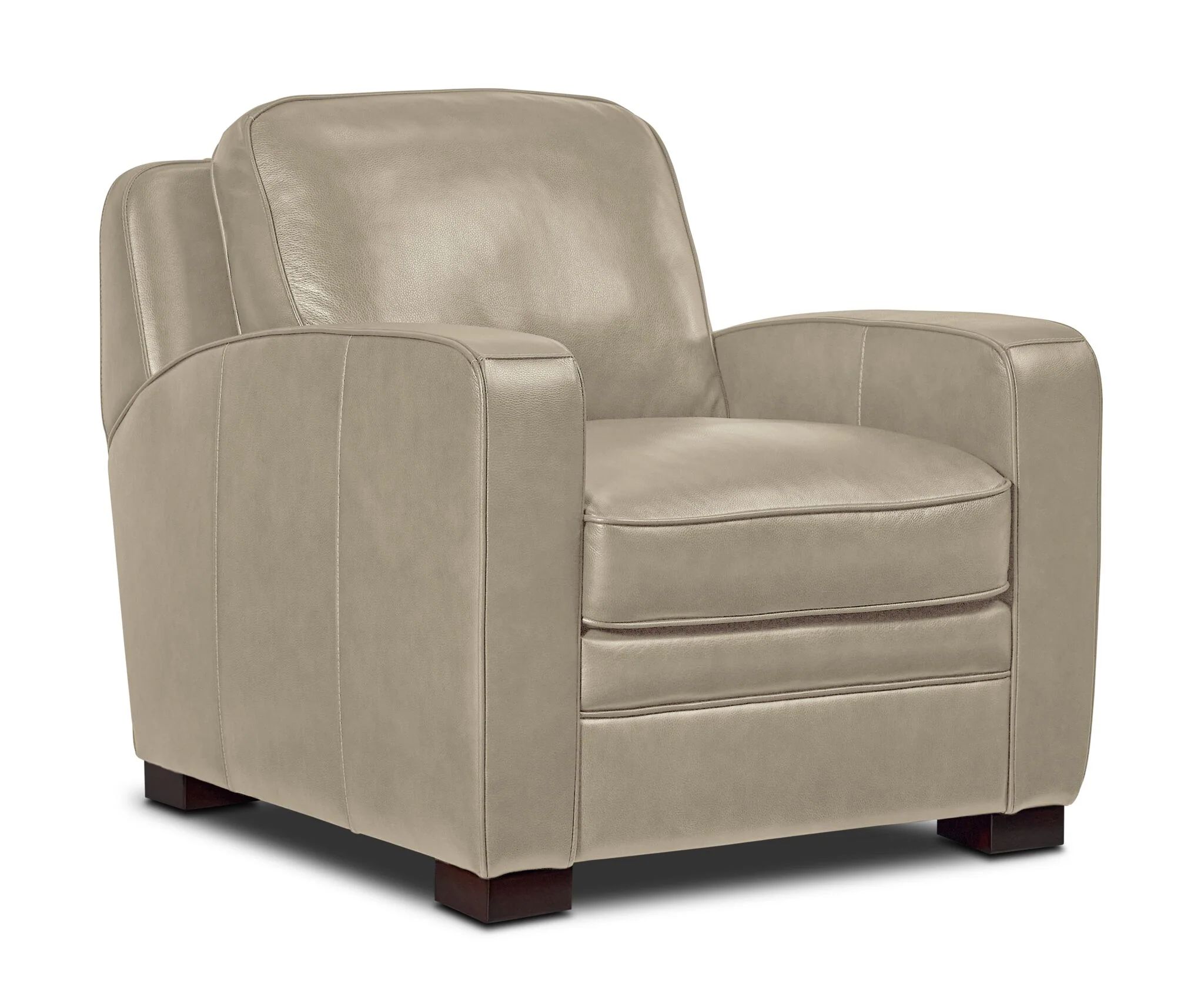 Wilmington Leather Sofa and Chair Set - Ivory - Image 3
