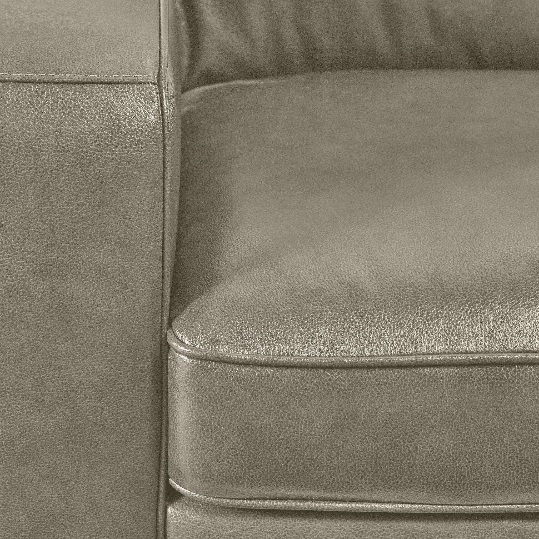 Wilmington Leather Sofa and Chair Set - Light Grey - Image 4