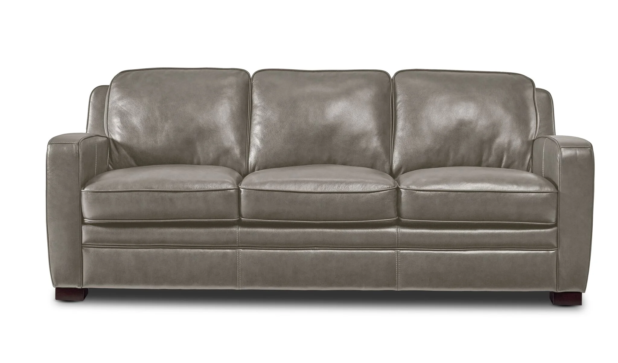 Wilmington Leather Sofa - Light Grey - Image 2