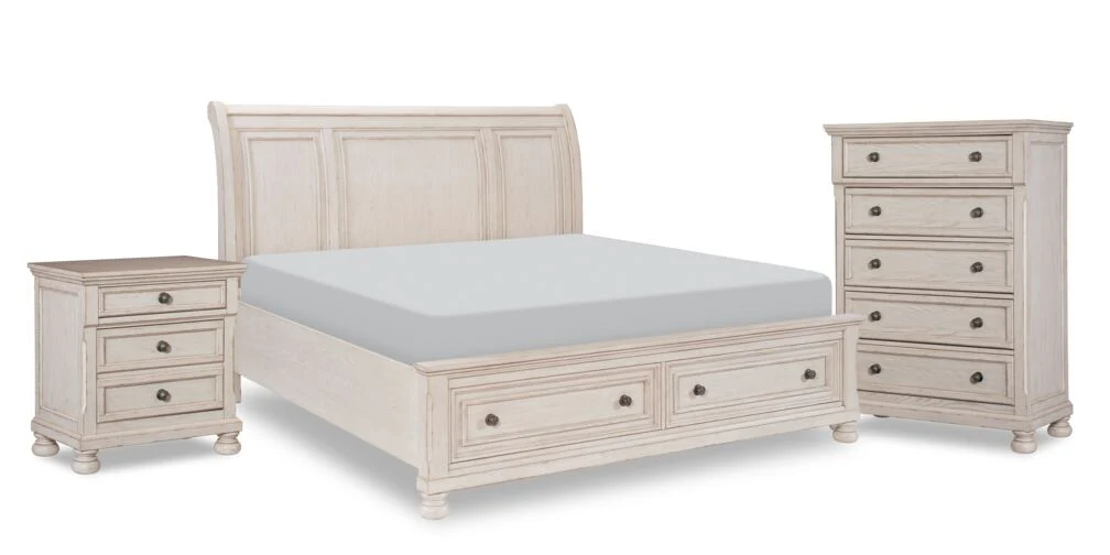 Windchester 5-Piece Queen Storage Bedroom Package - Antique White - Image 2