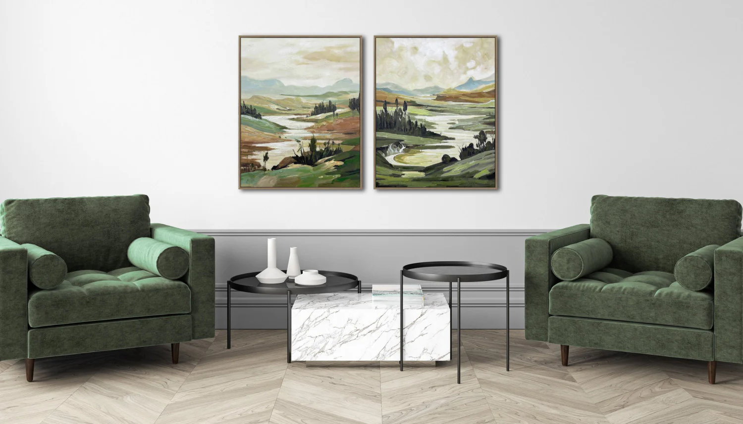 Winding Valley I Wall Art - Green - 30 X 24 - Image 2