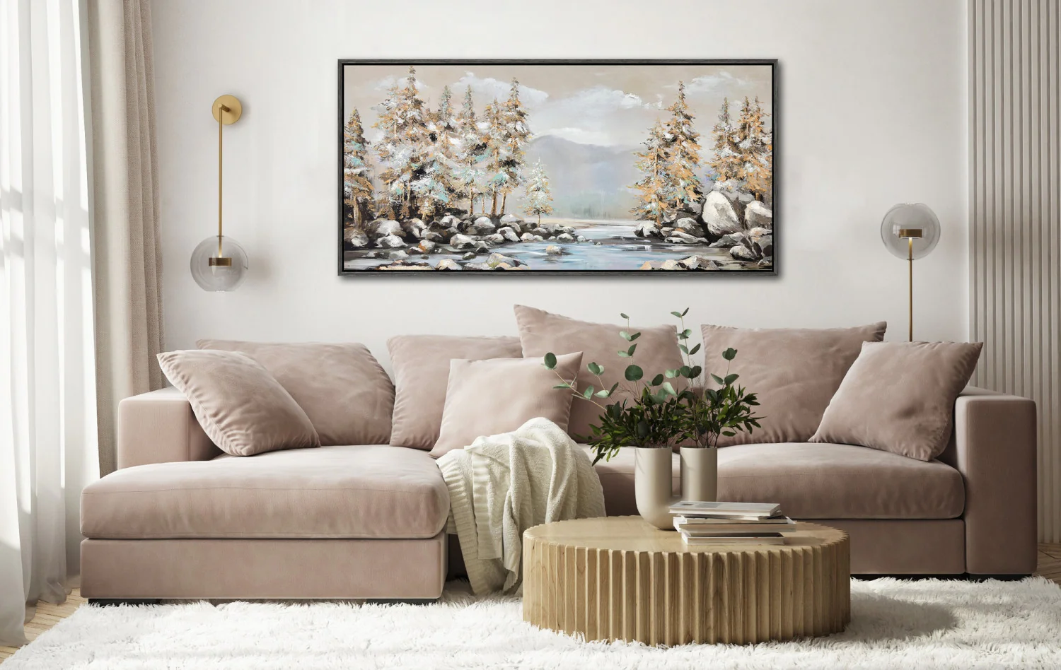 Winter Pines Wall Art - Multi-Colour - 28 X 56 - Image 2