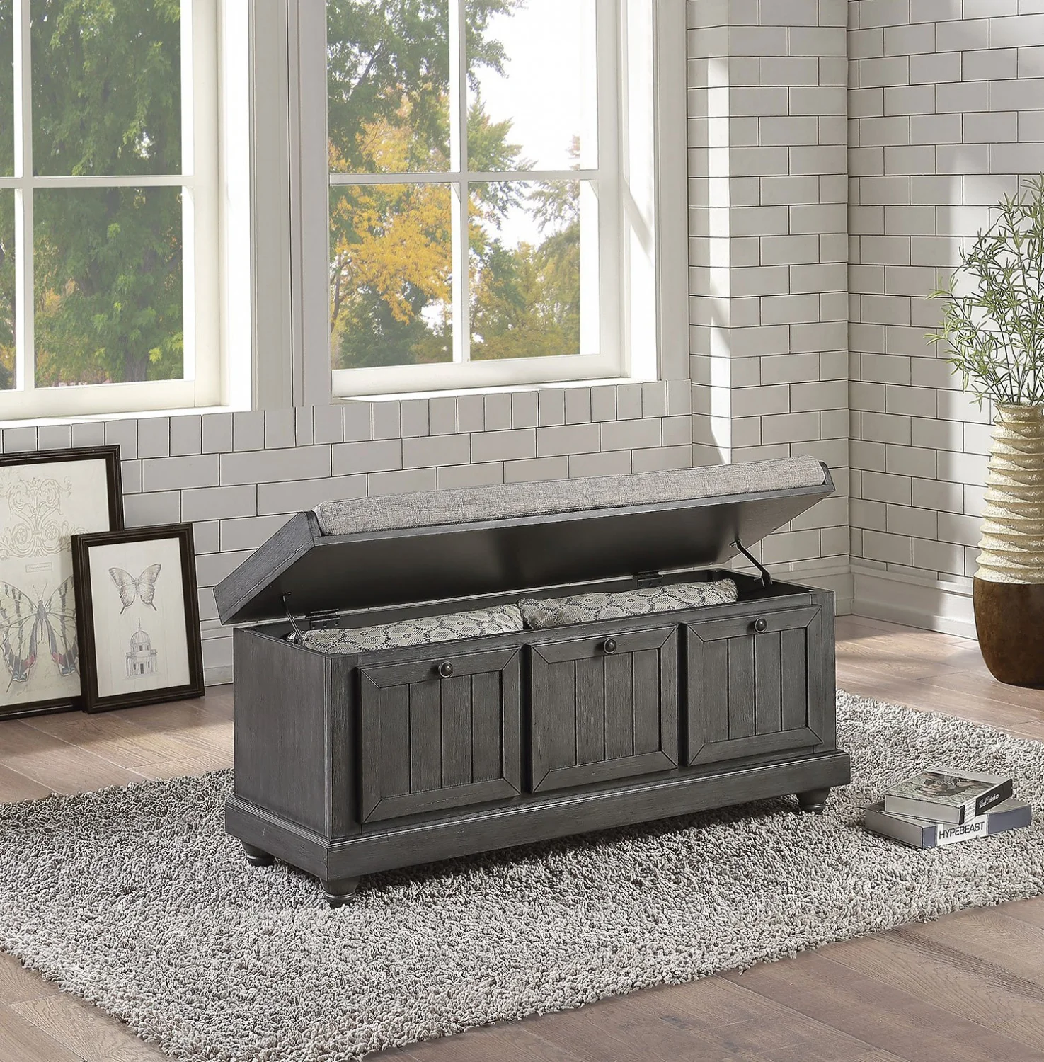 Woodwell Bench - Dark Grey - Image 5