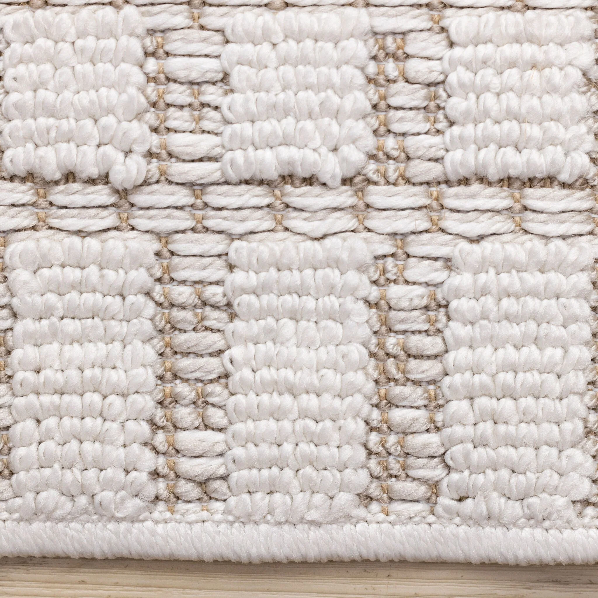 Woven Balance 7'10" x 10'6" Intricate Grid Design Area Rug - White, Taupe - Image 6