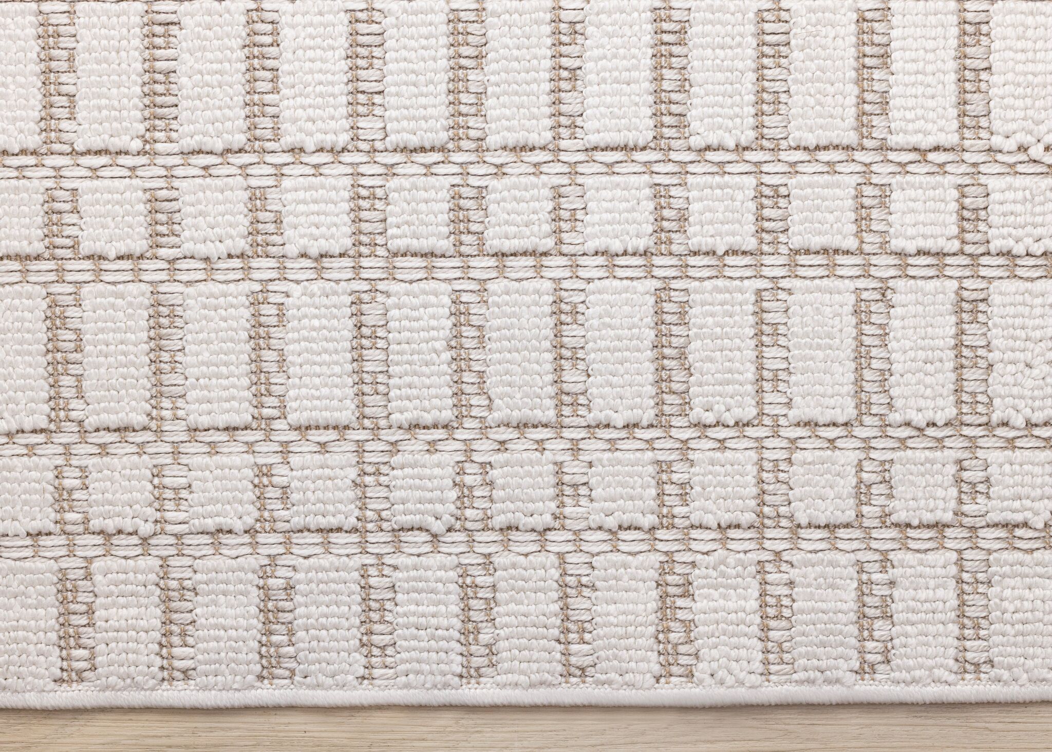 Woven Balance 7'10" x 10'6" Intricate Grid Design Area Rug - White, Taupe - Image 7