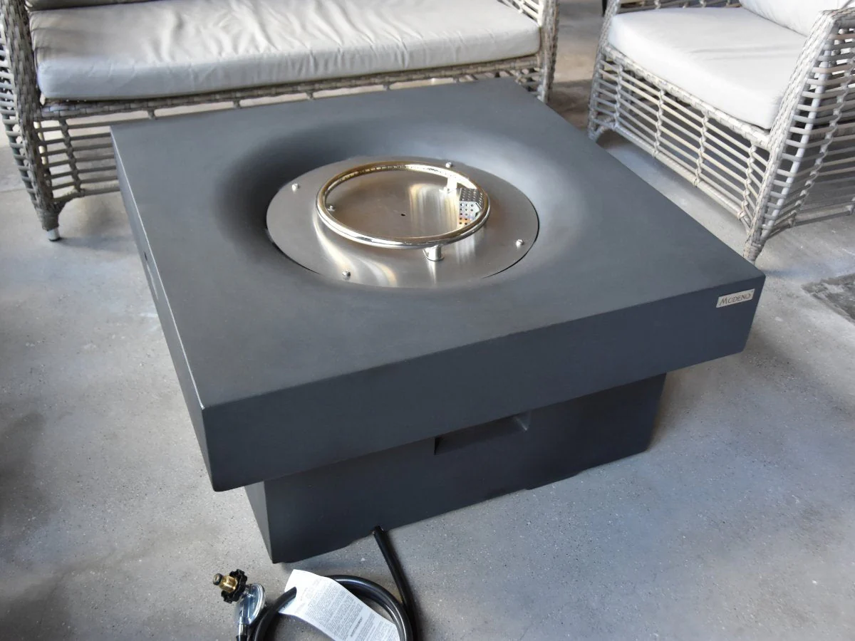 Yak Loum Concrete Lava Stone Fire Pit (Modeno) – Propane - Image 4