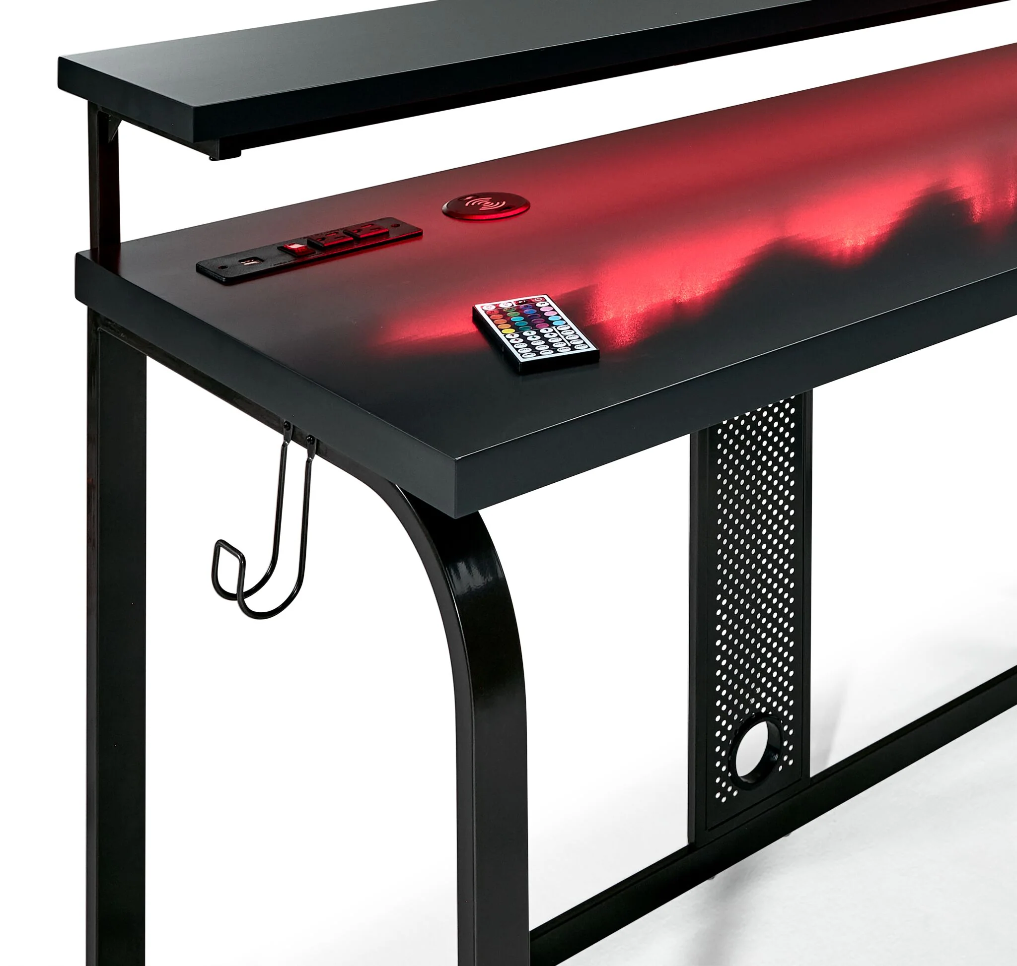 Zander II L-Shaped Gaming Computer Desk - Grey - Image 4